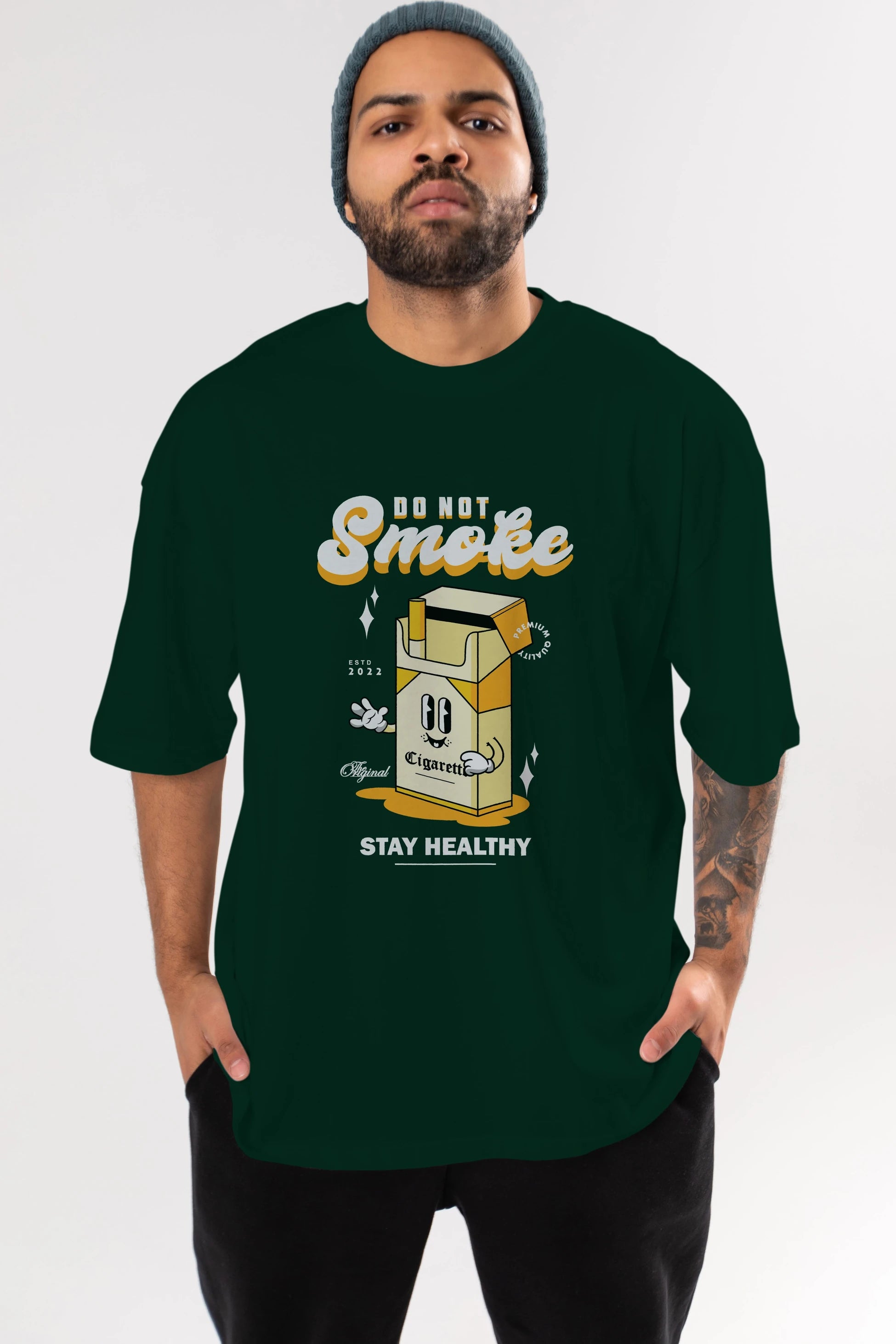 Do Not Smoke Ön Baskılı Oversize t-shirt Erkek Kadın Unisex