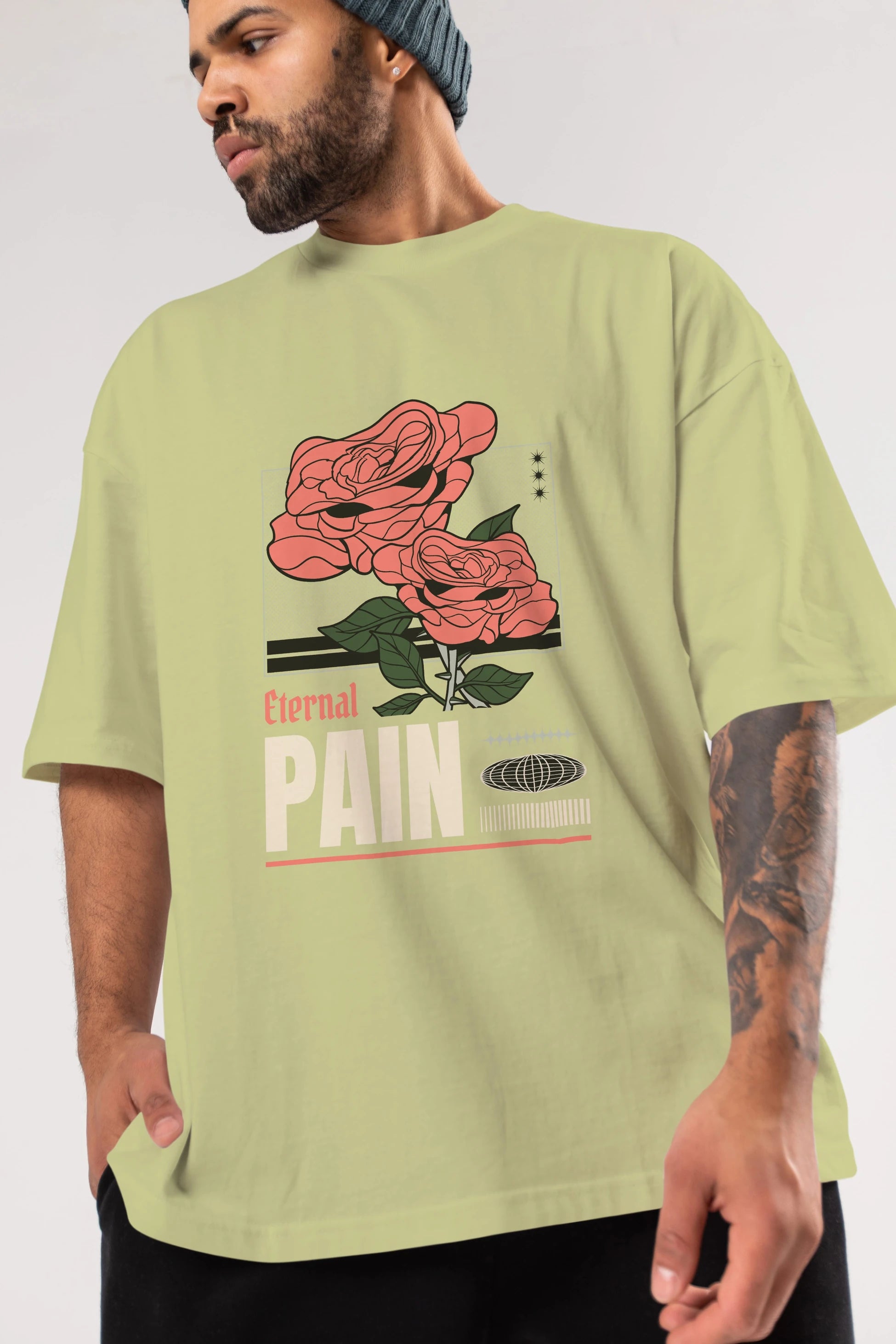 Eternal Pain Ön Baskılı Oversize t-shirt Erkek Kadın Unisex