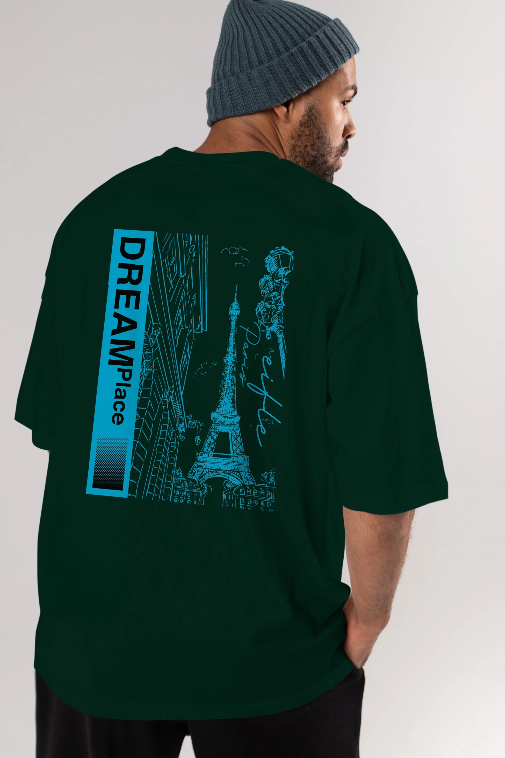 Dream Place Arka Baskılı Oversize t-shirt Erkek Kadın Unisex