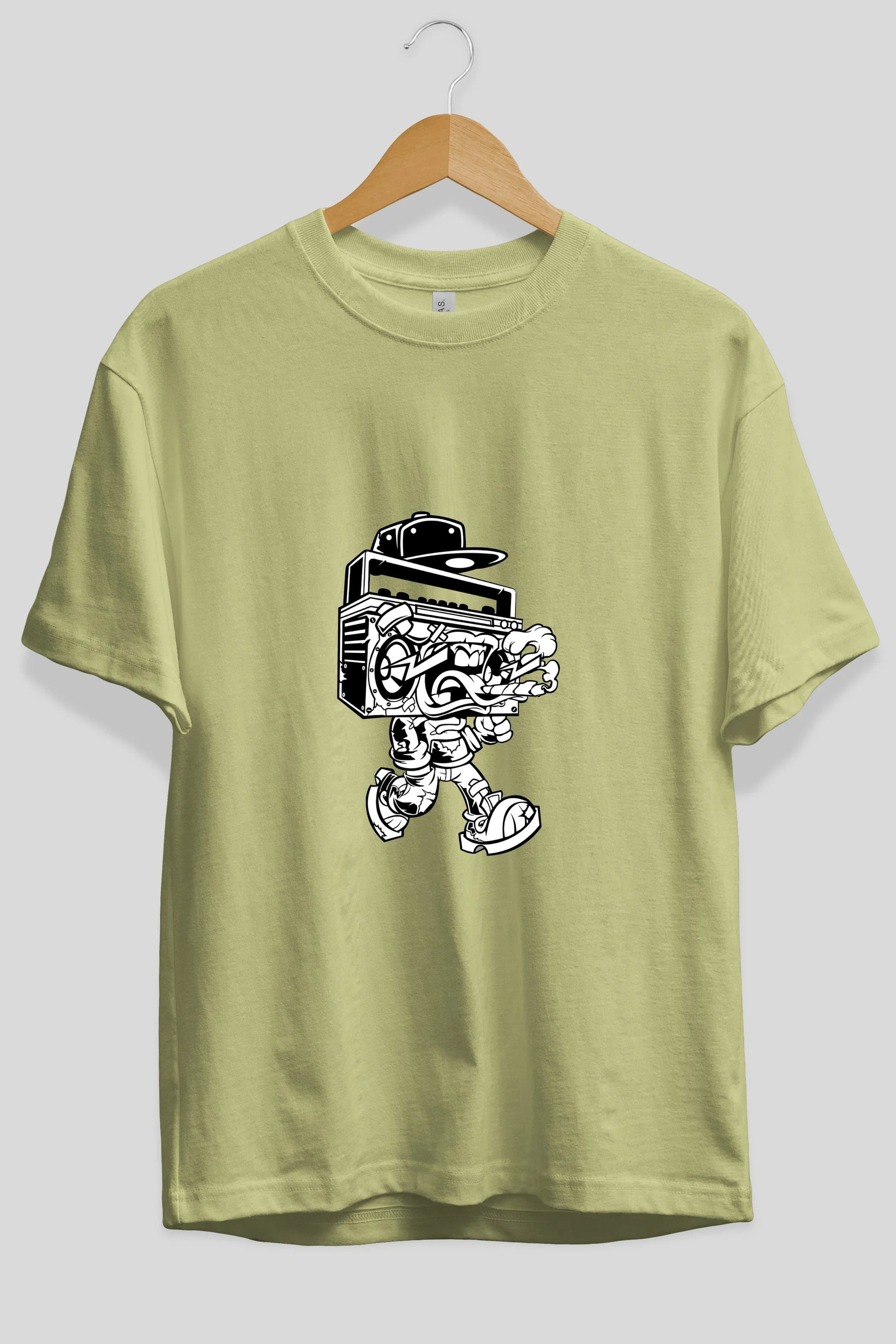 Boombox Ön Baskılı Oversize t-shirt Erkek Kadın Unisex %100 Pamuk tişort