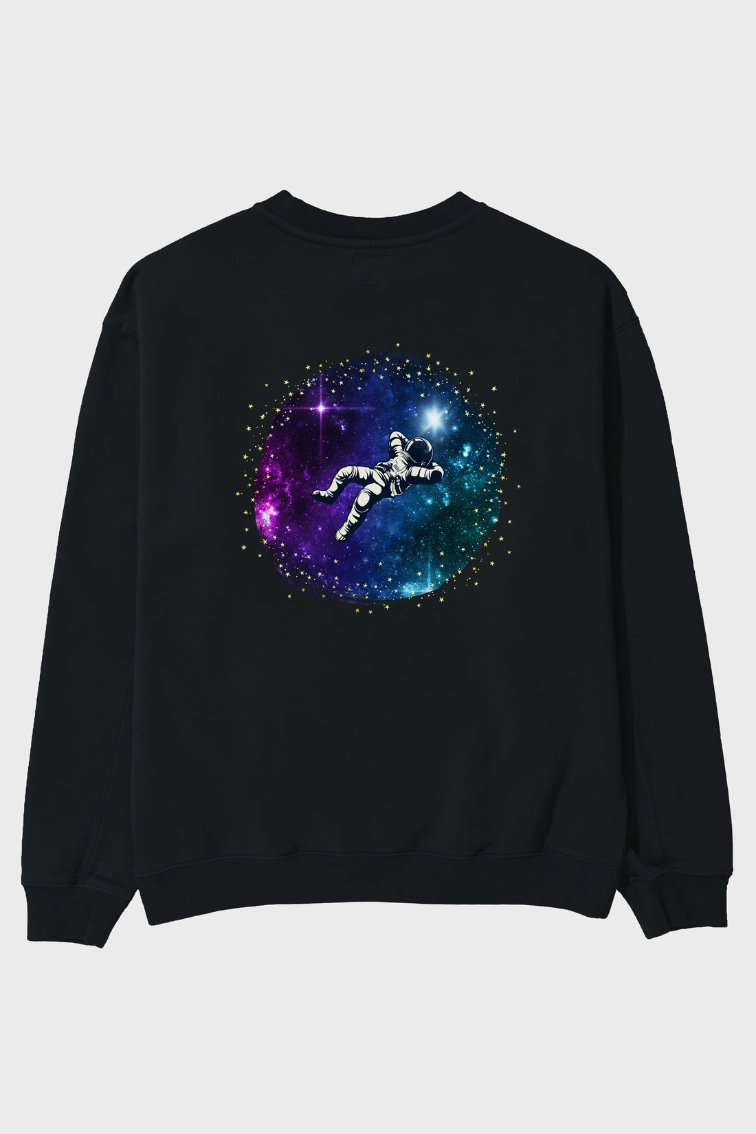 Astronaut in the Galaxy Arka Baskılı Oversize Sweatshirt Erkek Kadın Unisex