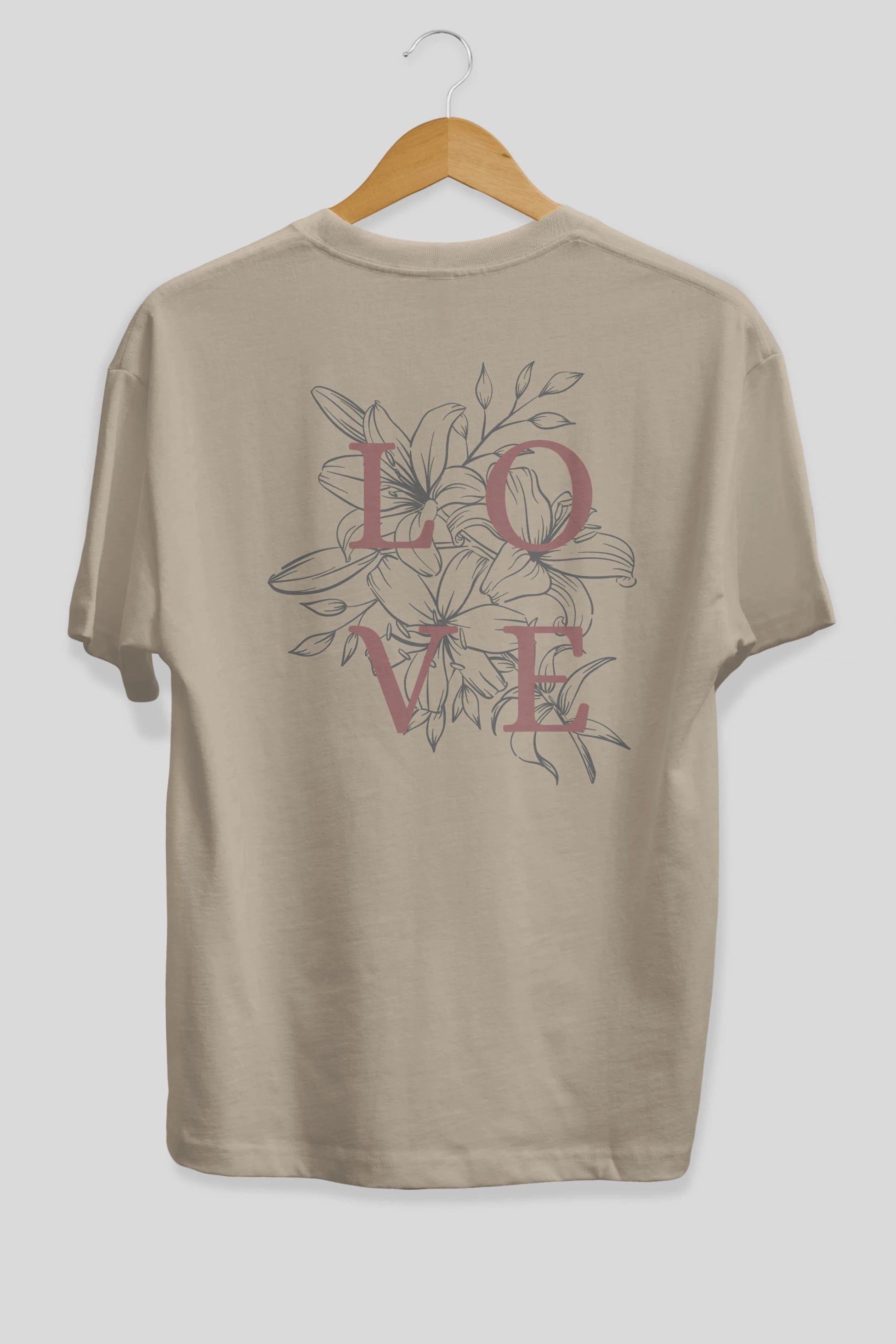 Love Yazılı Arka Baskılı Oversize t-shirt Erkek Kadın Unisex
