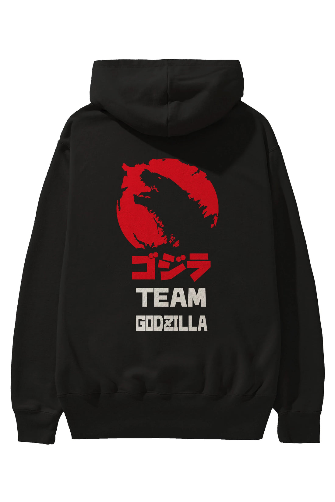Team Godzilla Arka Baskılı Hoodie Oversize Kapüşonlu Sweatshirt Erkek Kadın Unisex