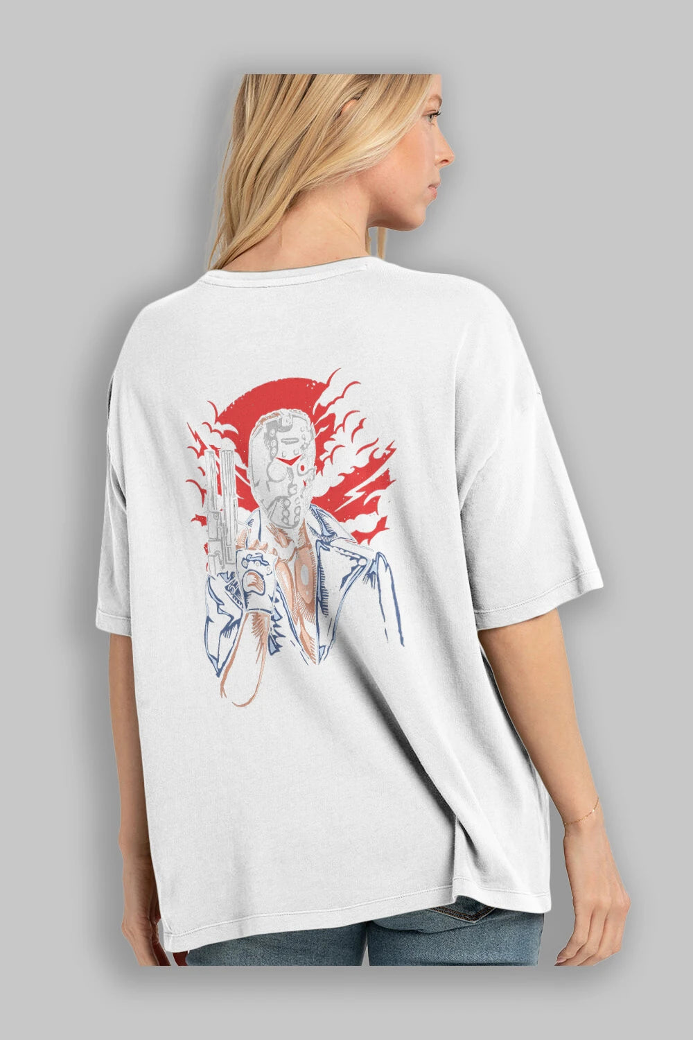 Jason Will Be Back Arka Baskılı Oversize t-shirt Erkek Kadın Unisex %100 Pamuk
