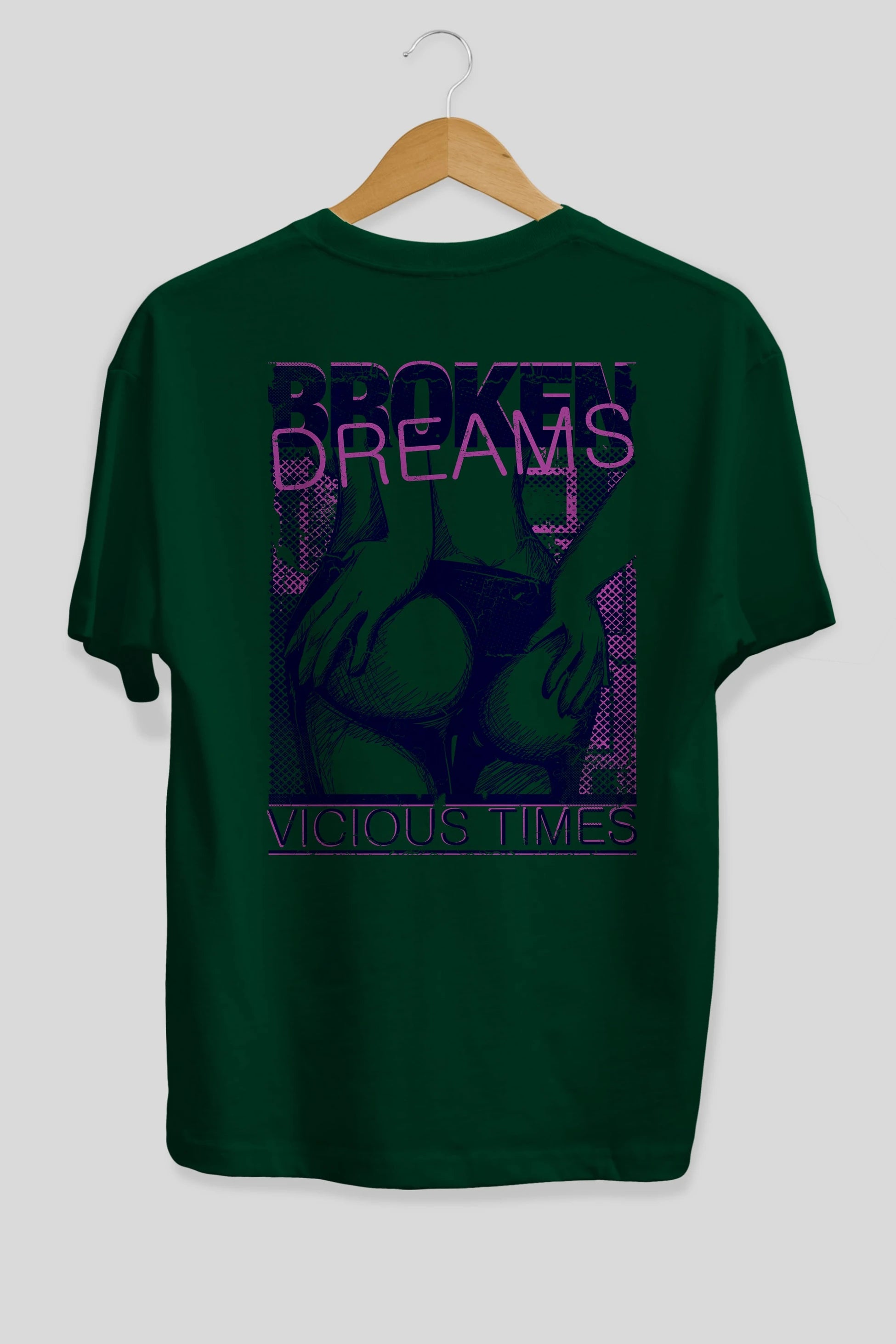 Broken Dreams Arka Baskılı Oversize t-shirt Erkek Kadın Unisex