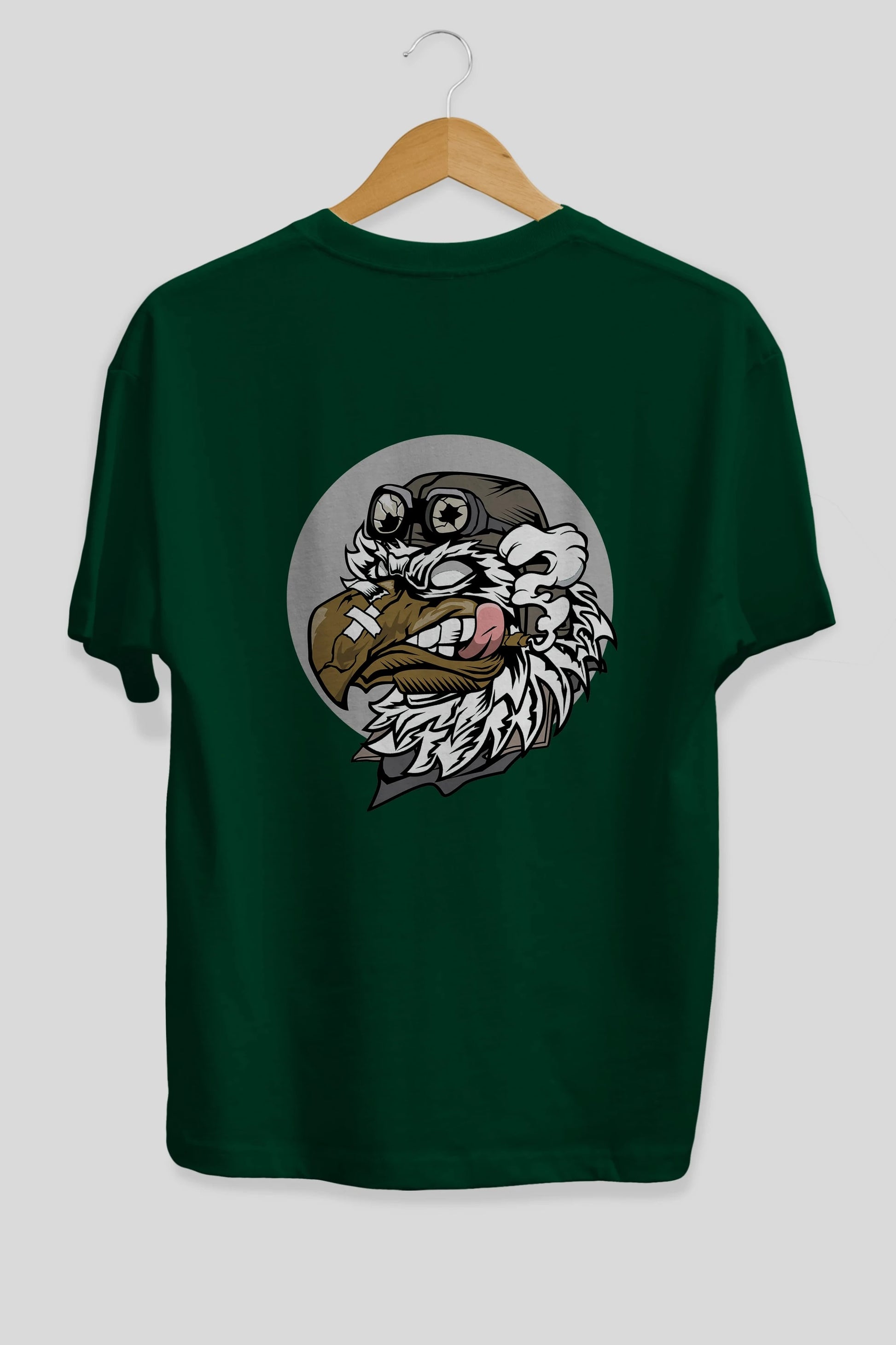 Bird Pilot Arka Baskılı Oversize t-shirt Erkek Kadın Unisex %100 Pamuk tişort