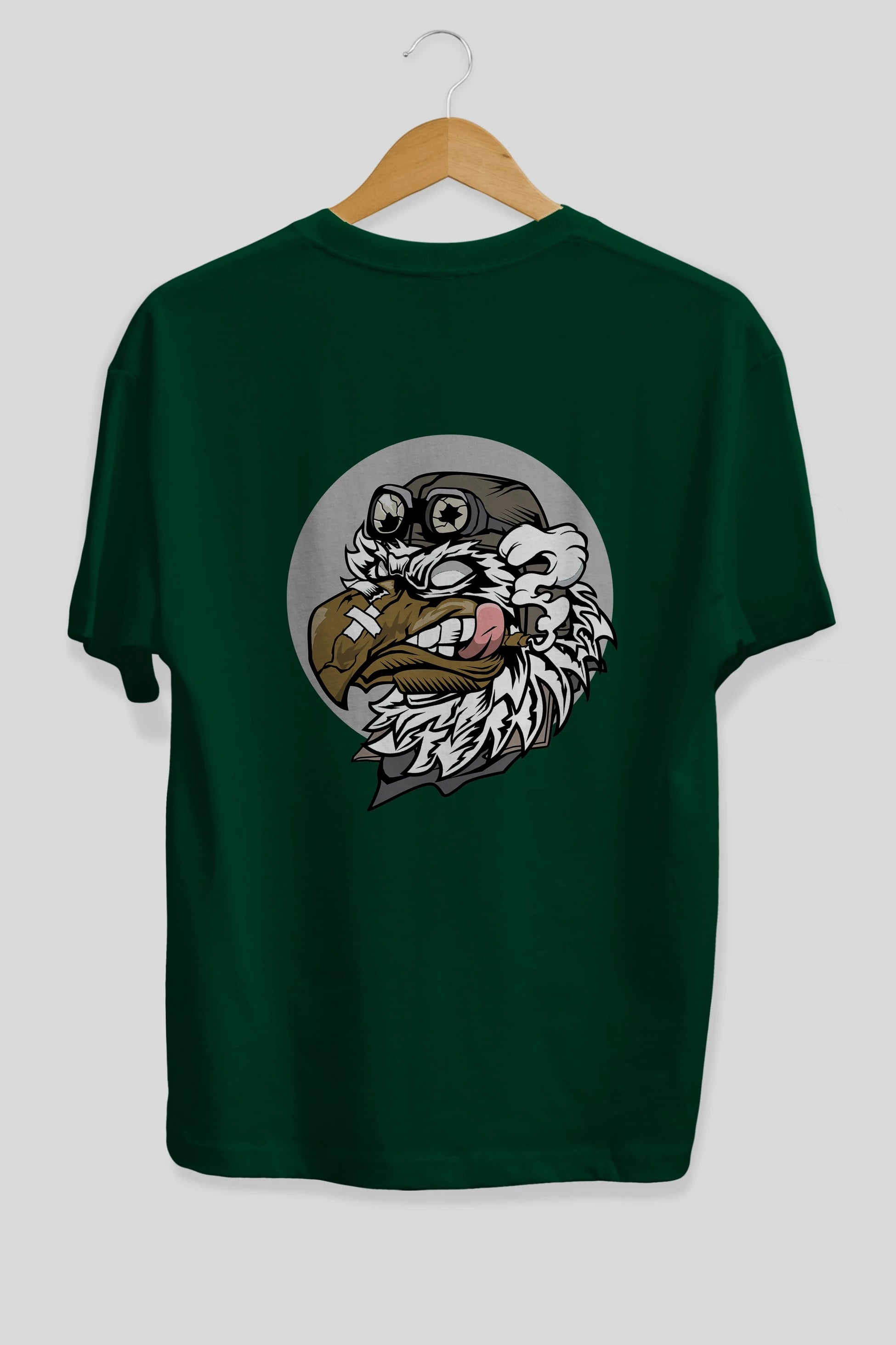 Bird Pilot Arka Baskılı Oversize t-shirt Erkek Kadın Unisex %100 Pamuk tişort