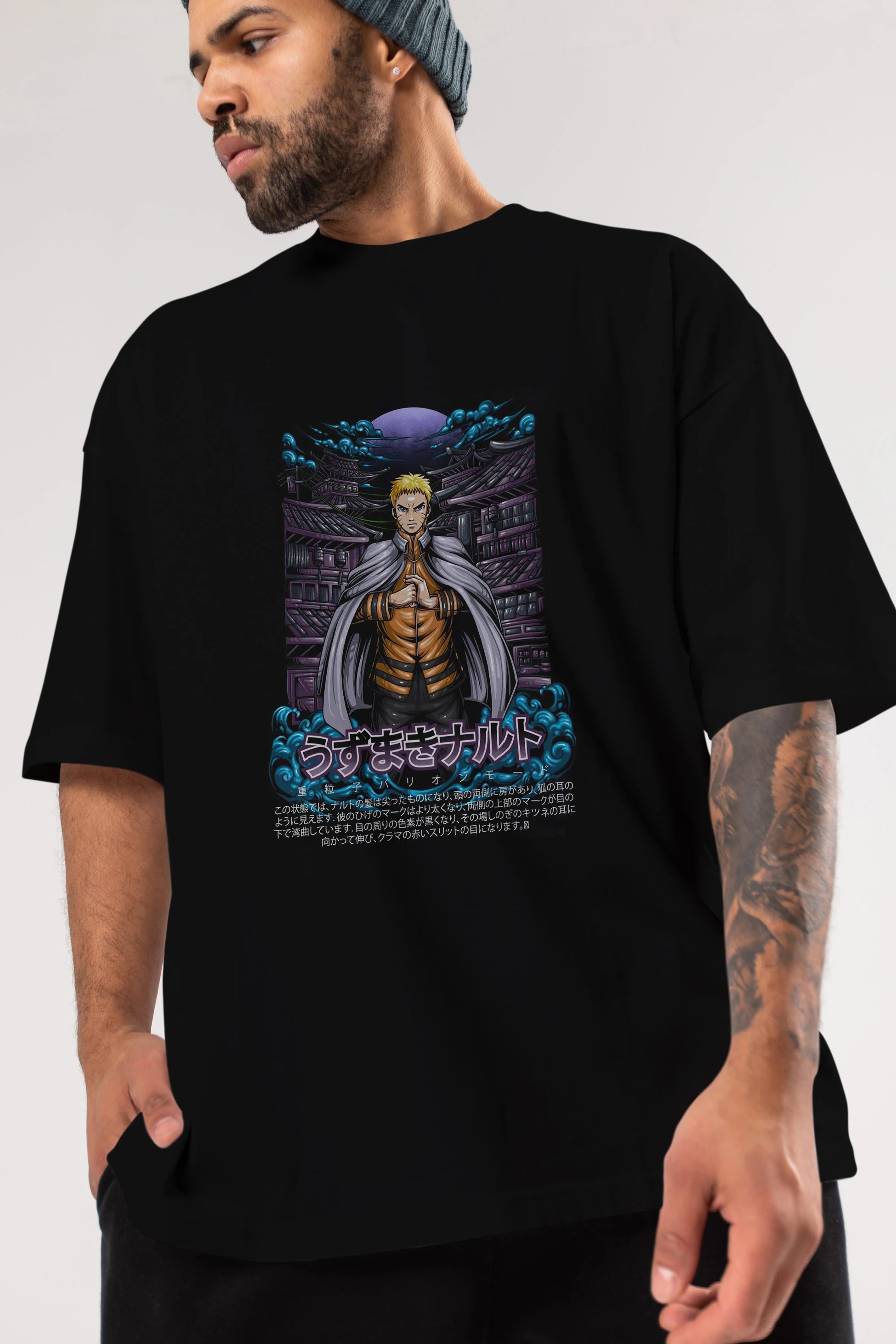 NARUTO (8) Anime Ön Baskılı Oversize t-shirt %100 pamuk Erkek Kadın Unisex