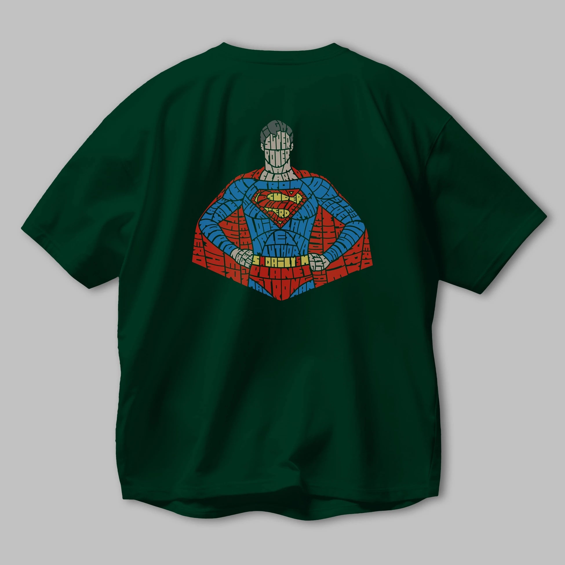Kryptonian Arka Baskılı Oversize t-shirt %100 pamuk Erkek Kadın Unisex