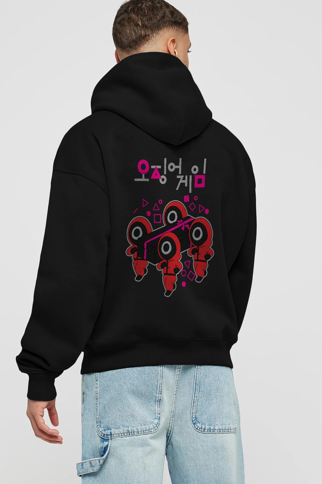 Squid Game (6) Arka Baskılı Hoodie Oversize Kapüşonlu Sweatshirt Erkek Kadın Unisex