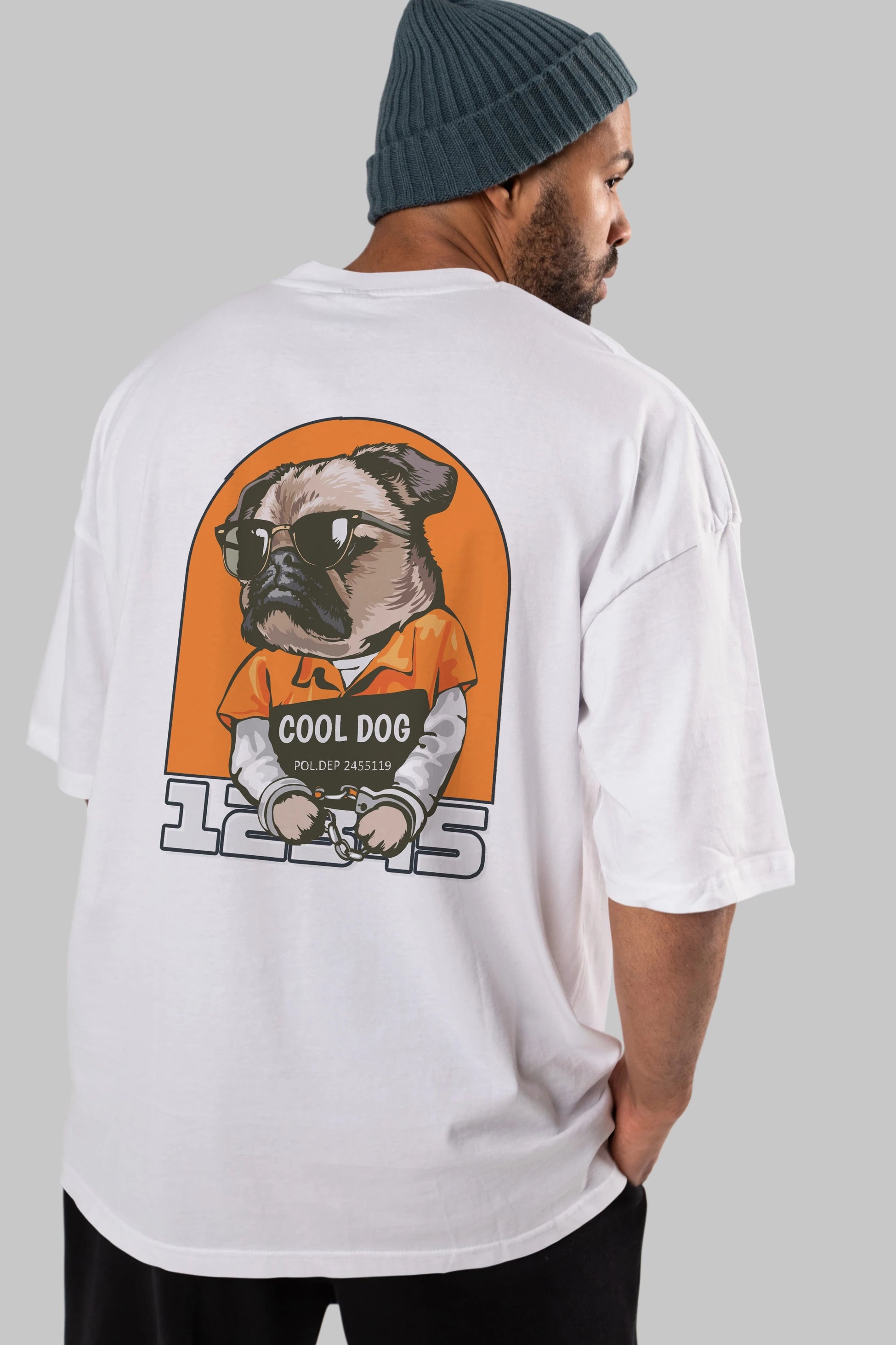 Cool Dog Arka Baskılı Oversize t-shirt Erkek Kadın Unisex
