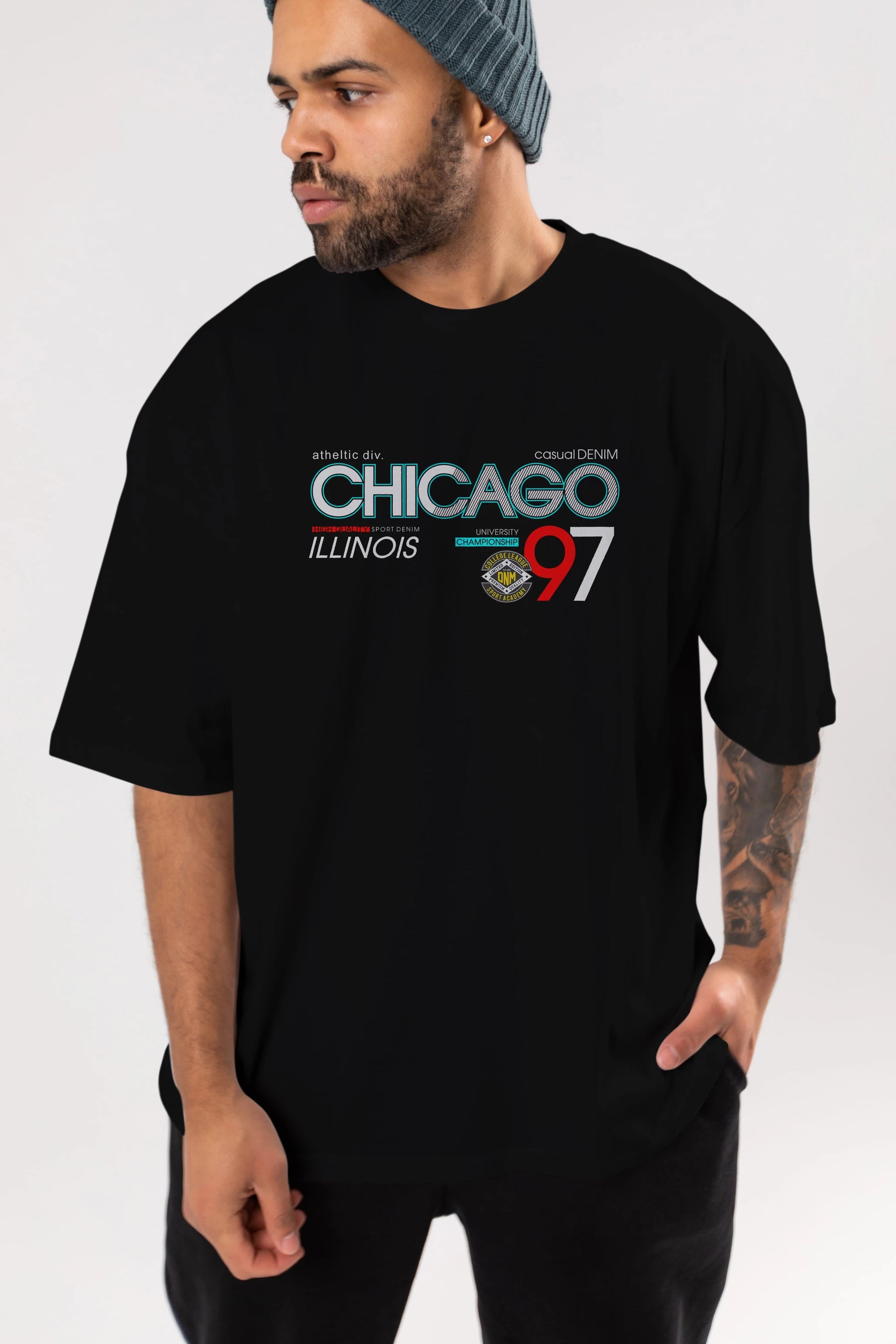 Chicago 97 Ön Baskılı Oversize t-shirt Erkek Kadın Unisex