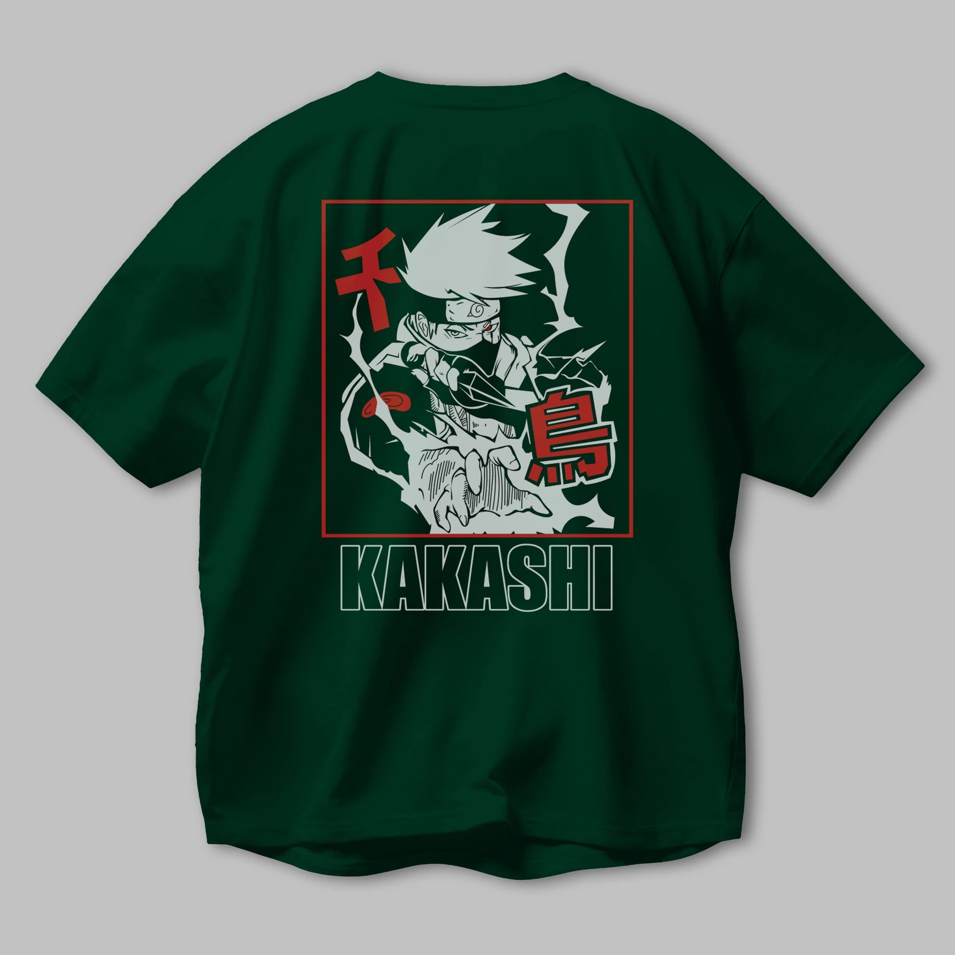 KAKASHI HATAKE NARUTO Anime Arka Baskılı Oversize t-shirt Erkek Kadın Unisex