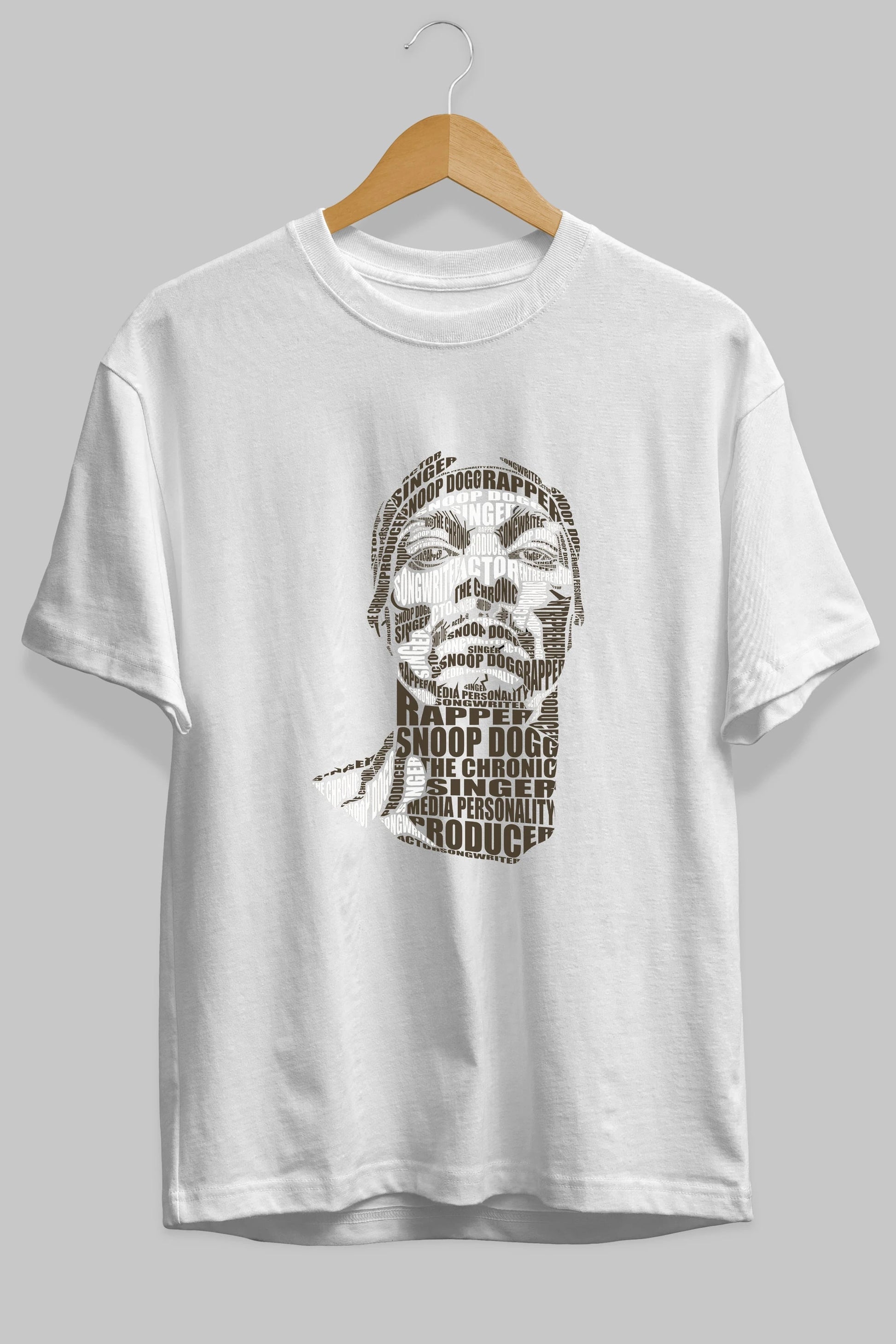 Snoop Dogg Calligram Ön Baskılı Oversize t-shirt %100 pamuk Erkek Kadın Unisex