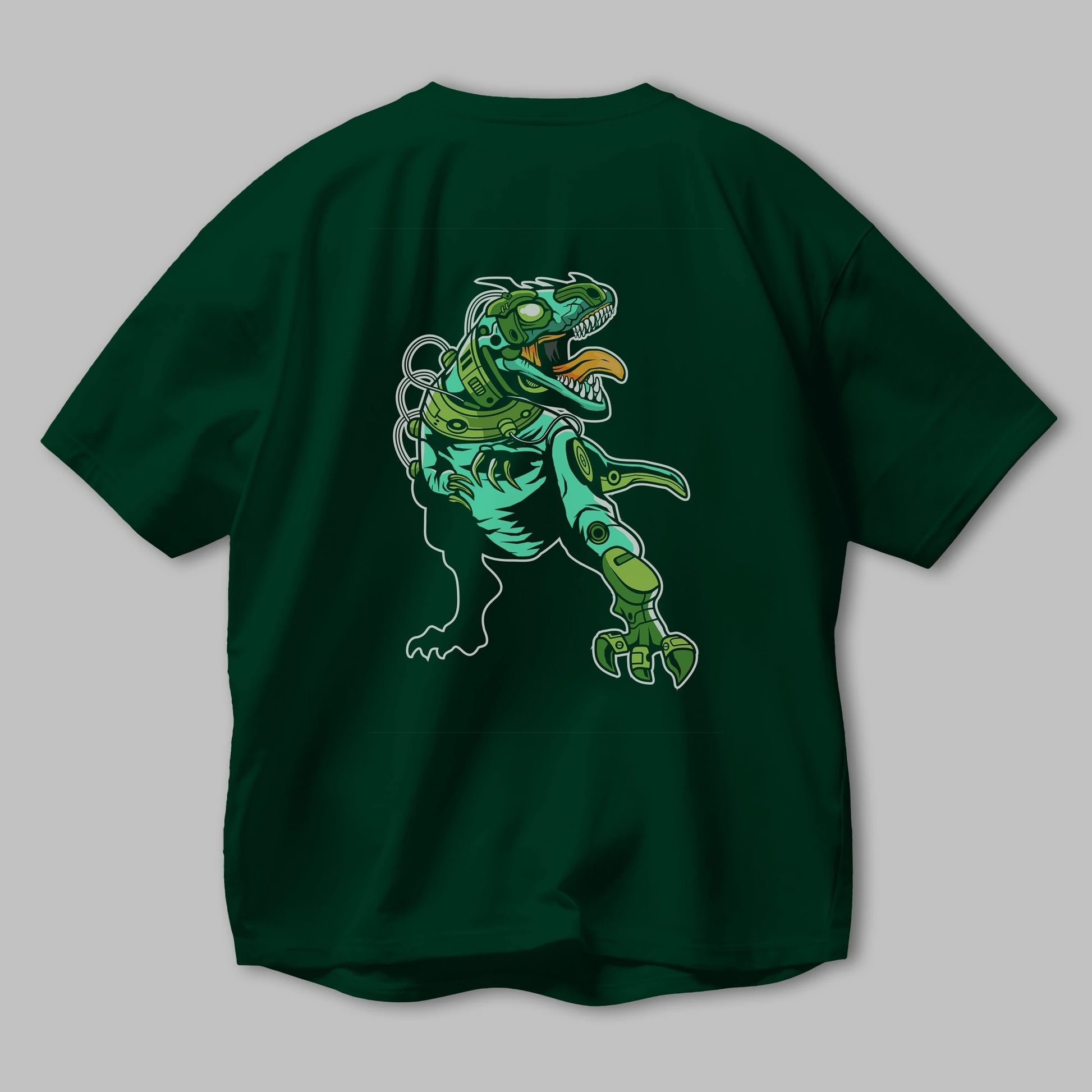 Trex Robot Arka Baskılı Oversize t-shirt Erkek Kadın Unisex %100 Pamuk tişort