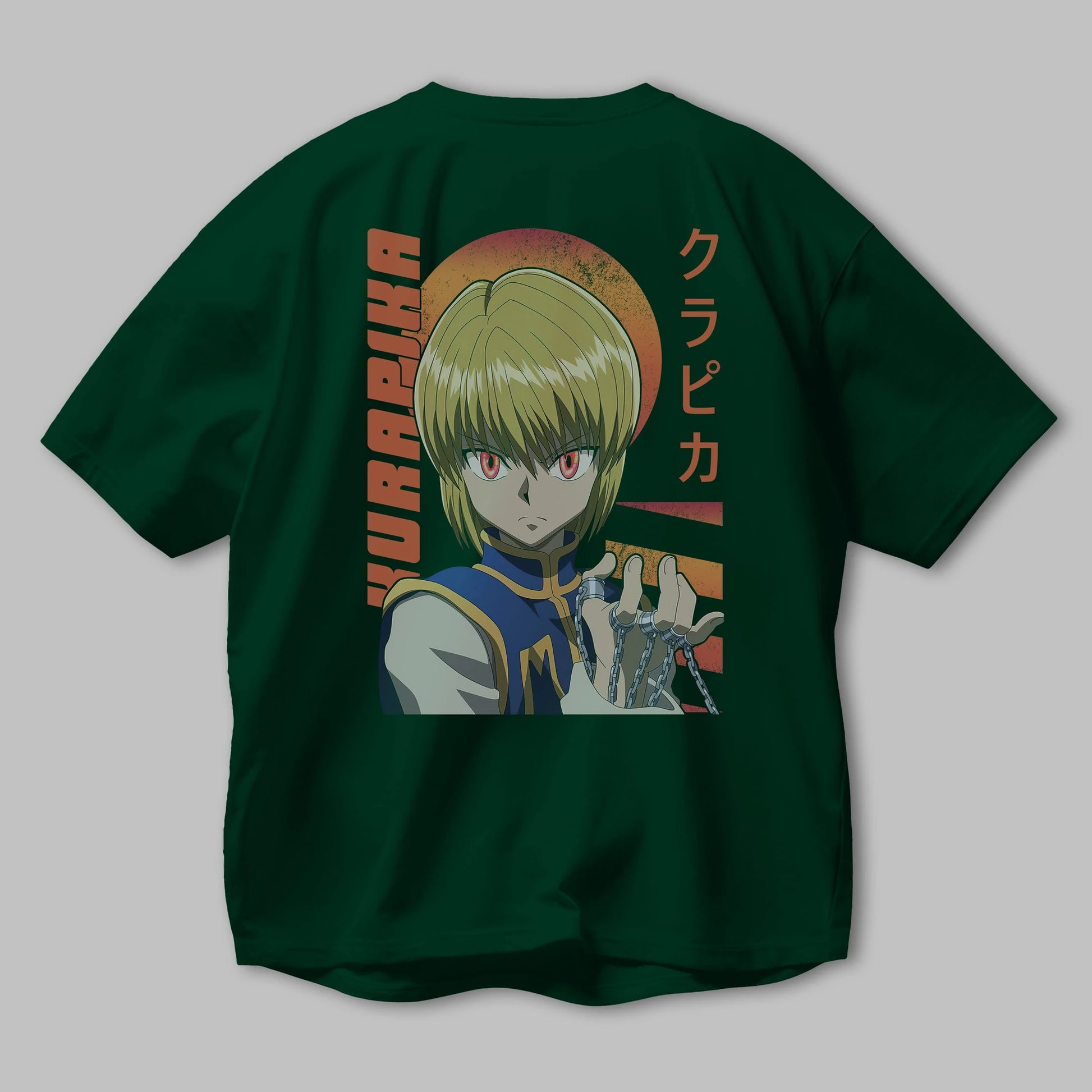 Kurapika 5 (2) Anime Arka Baskılı Oversize t-shirt Erkek Kadın Unisex