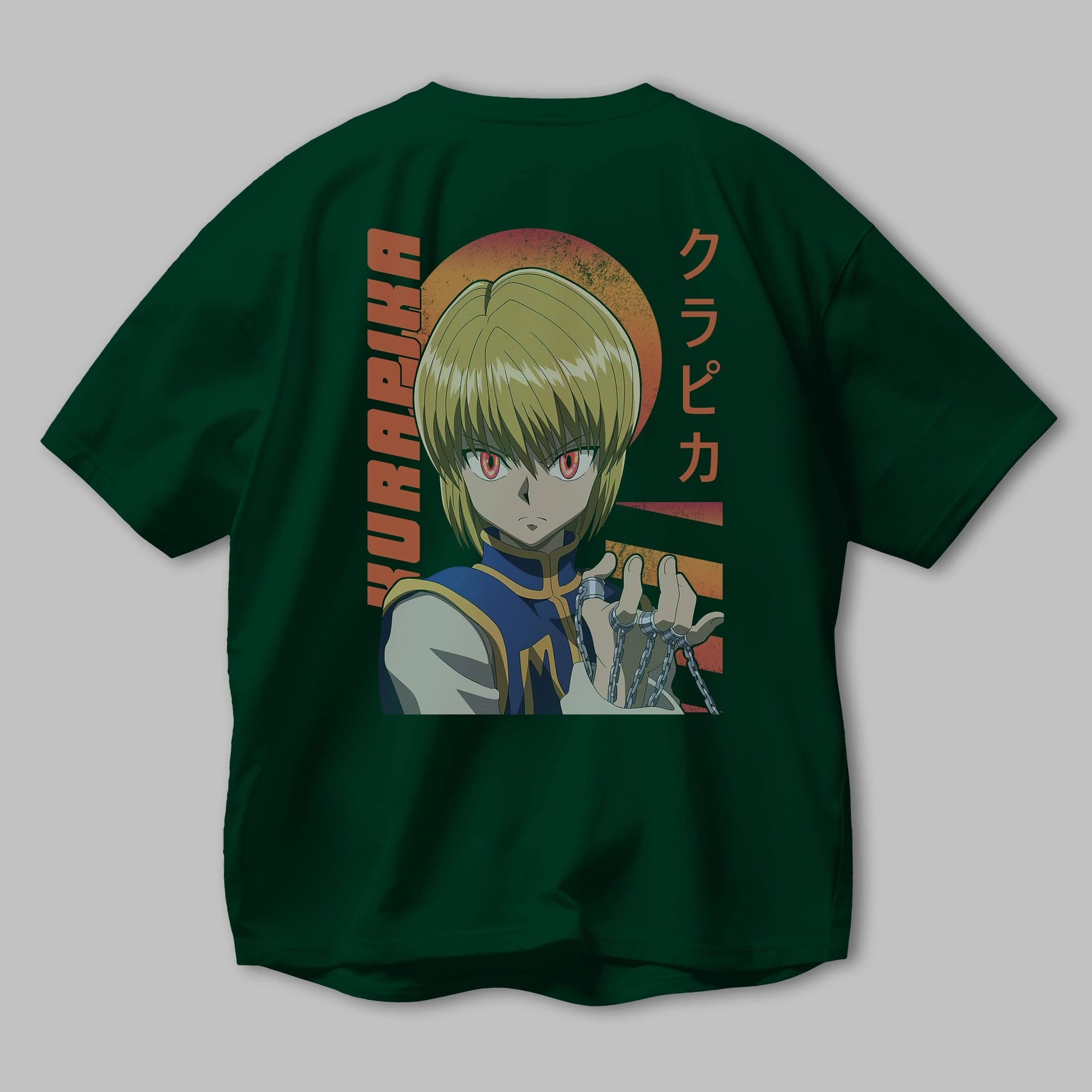 Kurapika 5 (2) Anime Arka Baskılı Oversize t-shirt Erkek Kadın Unisex