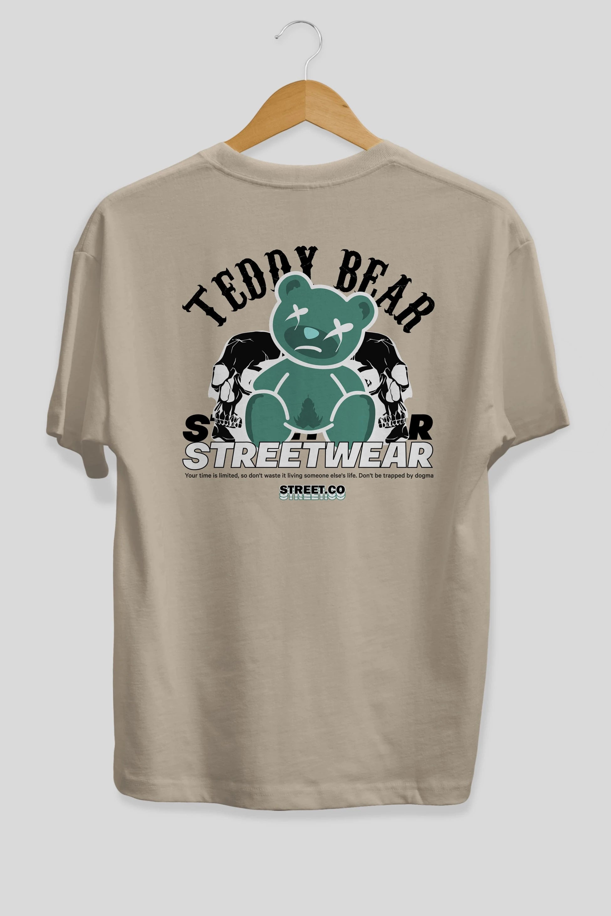 Teddy Bear Streetwear 2 Arka Baskılı Oversize t-shirt Erkek Kadın Unisex