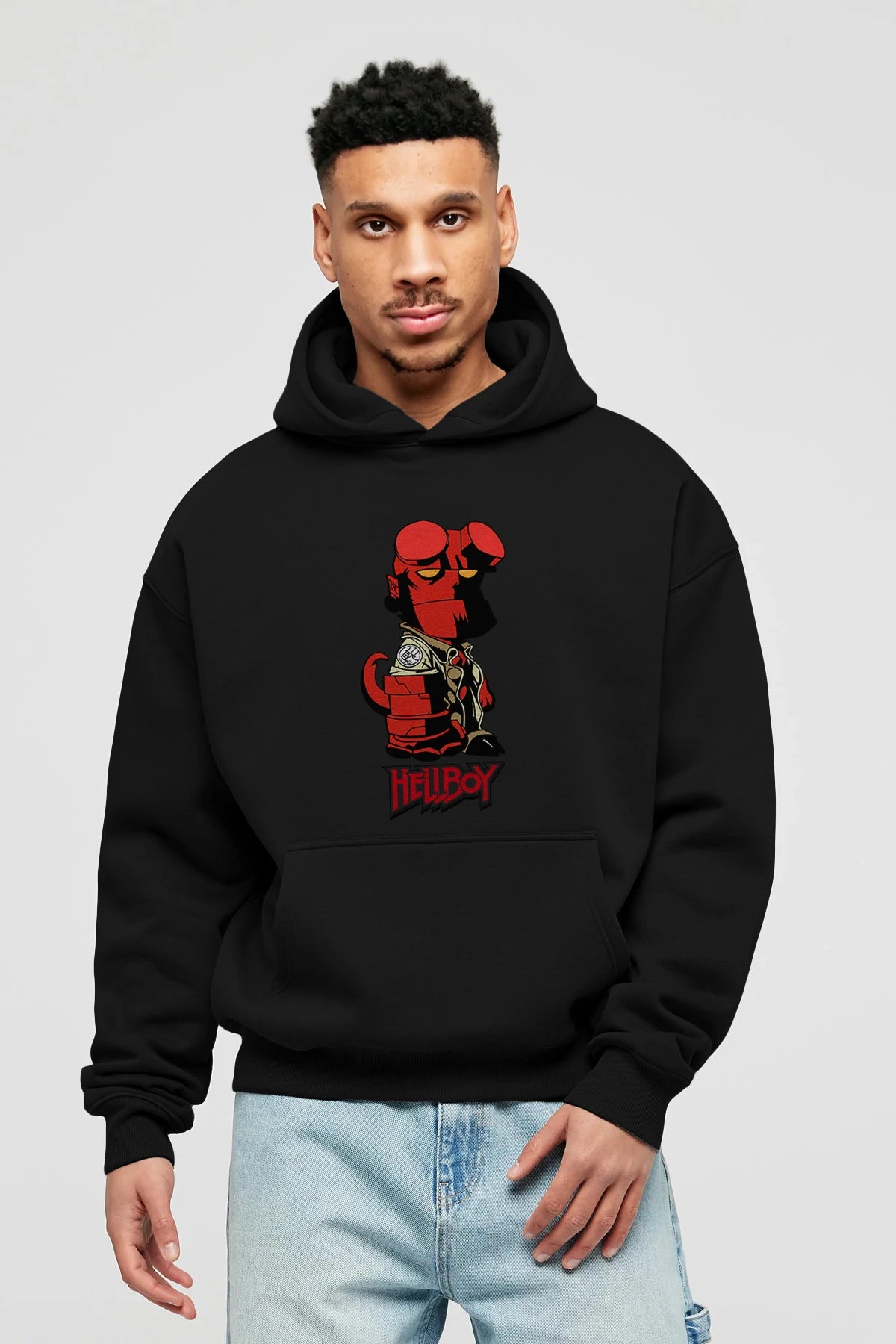 Hellboy (1) Ön Baskılı Hoodie Oversize Kapüşonlu Sweatshirt Erkek Kadın Unisex