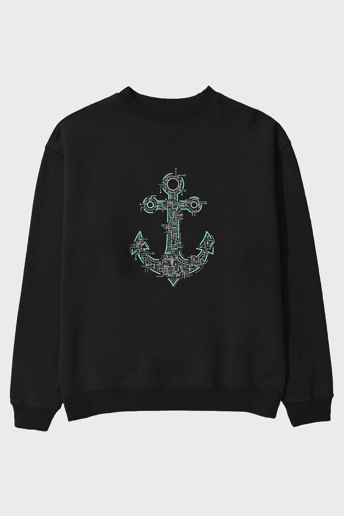 Electric Anchor Ön Baskılı Oversize Sweatshirt Erkek Kadın Unisex