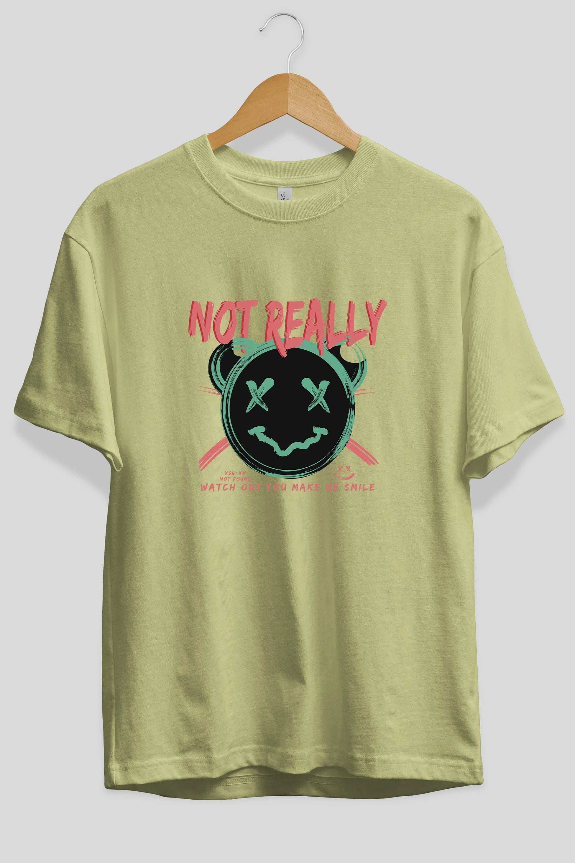 Not Really Bear Ön Baskılı Oversize t-shirt Erkek Kadın Unisex