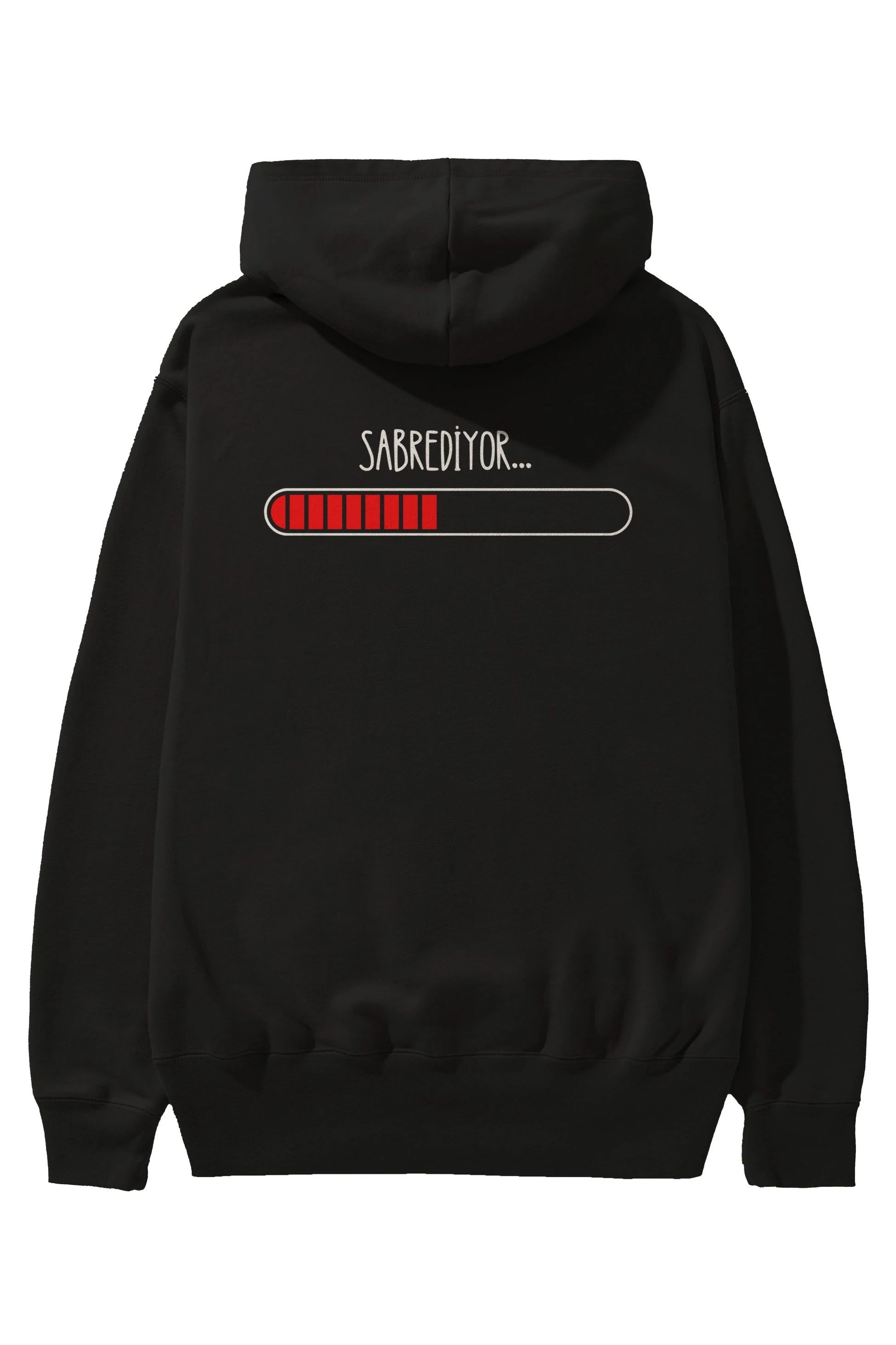 Sabrediyor Yazılı Arka Baskılı Oversize Hoodie Kapüşonlu Sweatshirt Erkek Kadın Unisex