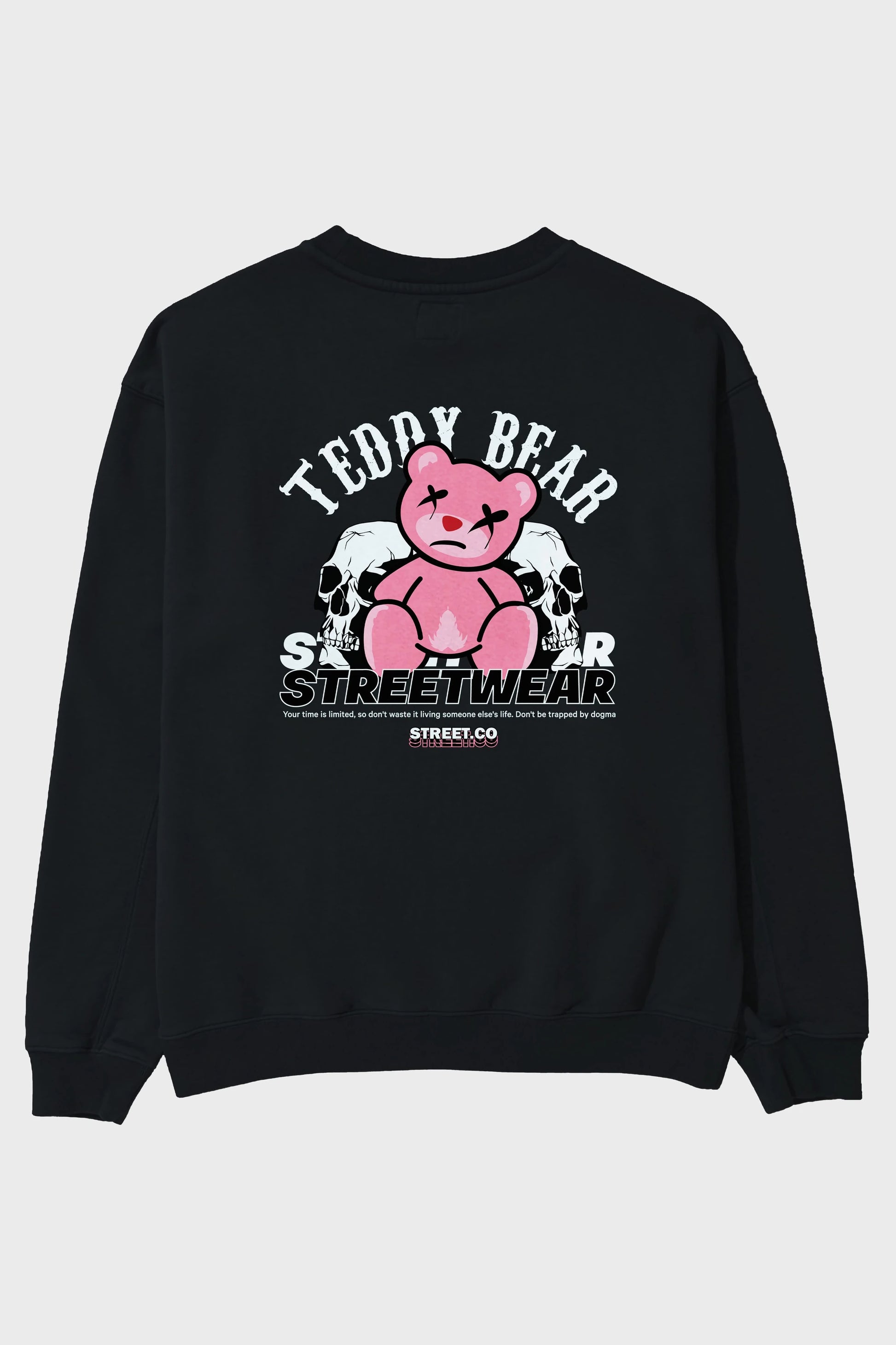 Teddy Bear Streetwear 2 Arka Baskılı Oversize Sweatshirt Erkek Kadın Unisex