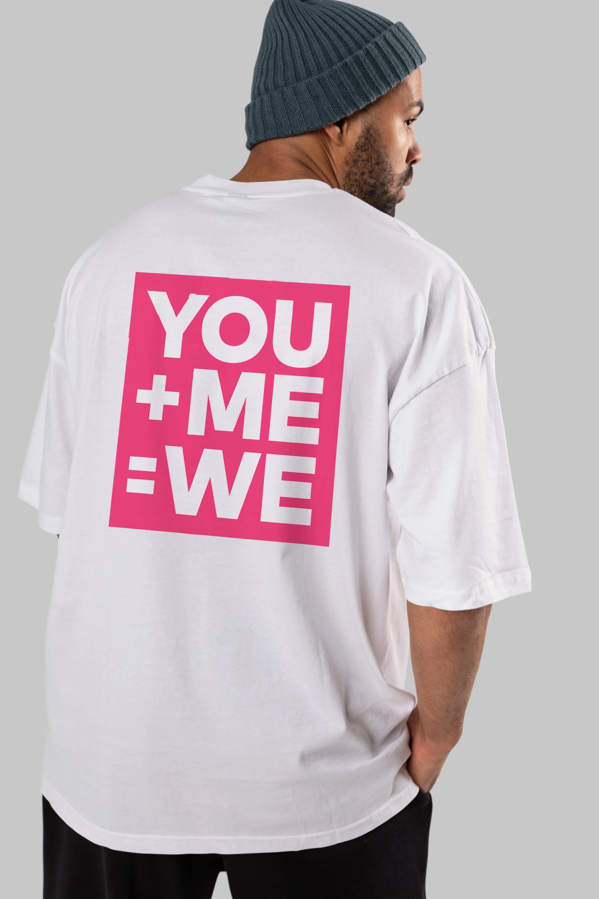 You Me We Yazılı Arka Baskılı Oversize t-shirt Erkek Kadın Unisex