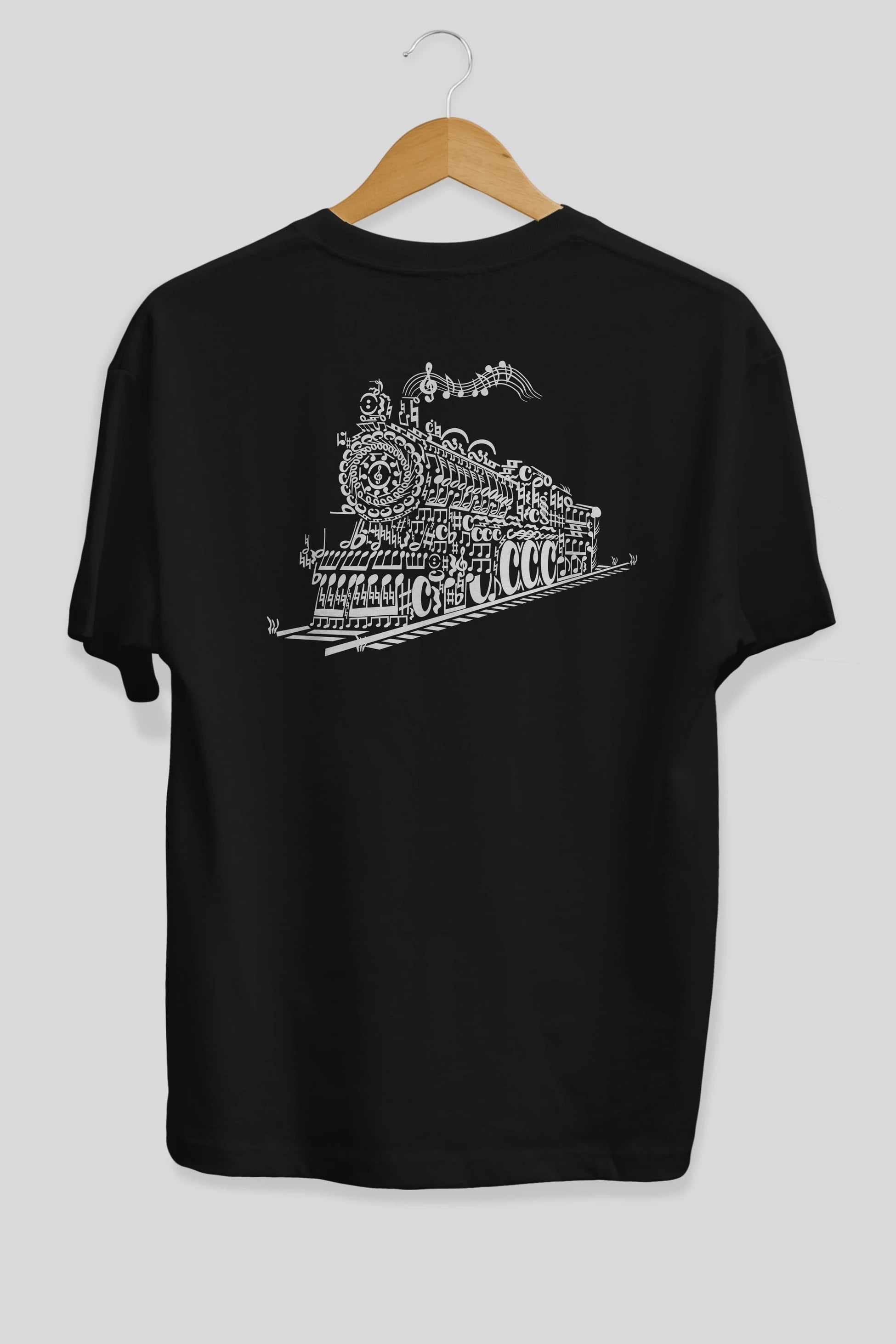 Train Song Arka Baskılı Oversize t-shirt %100 pamuk Erkek Kadın Unisex