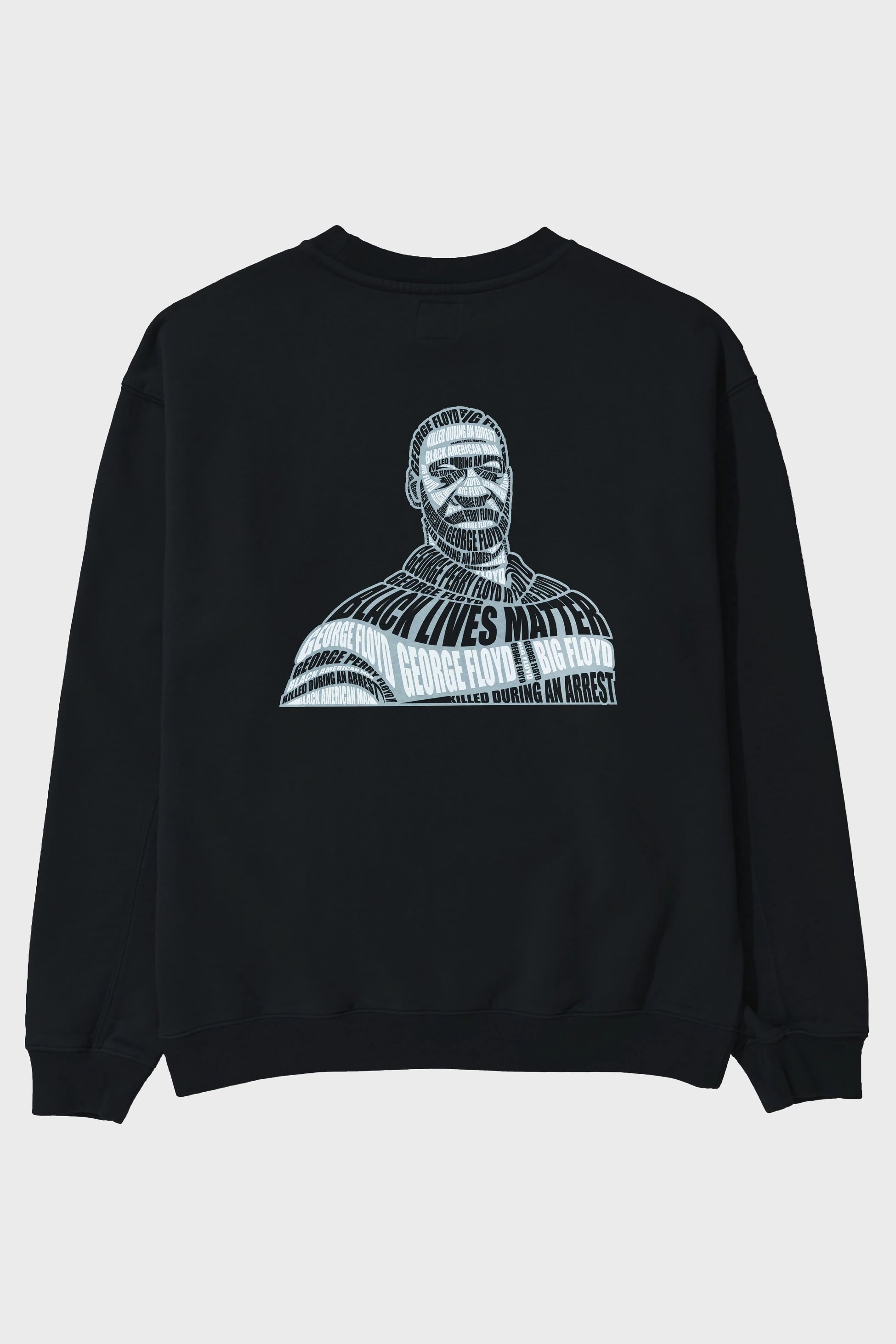 George Floyd Calligram Arka Baskılı Oversize Sweatshirt Erkek Kadın Unisex