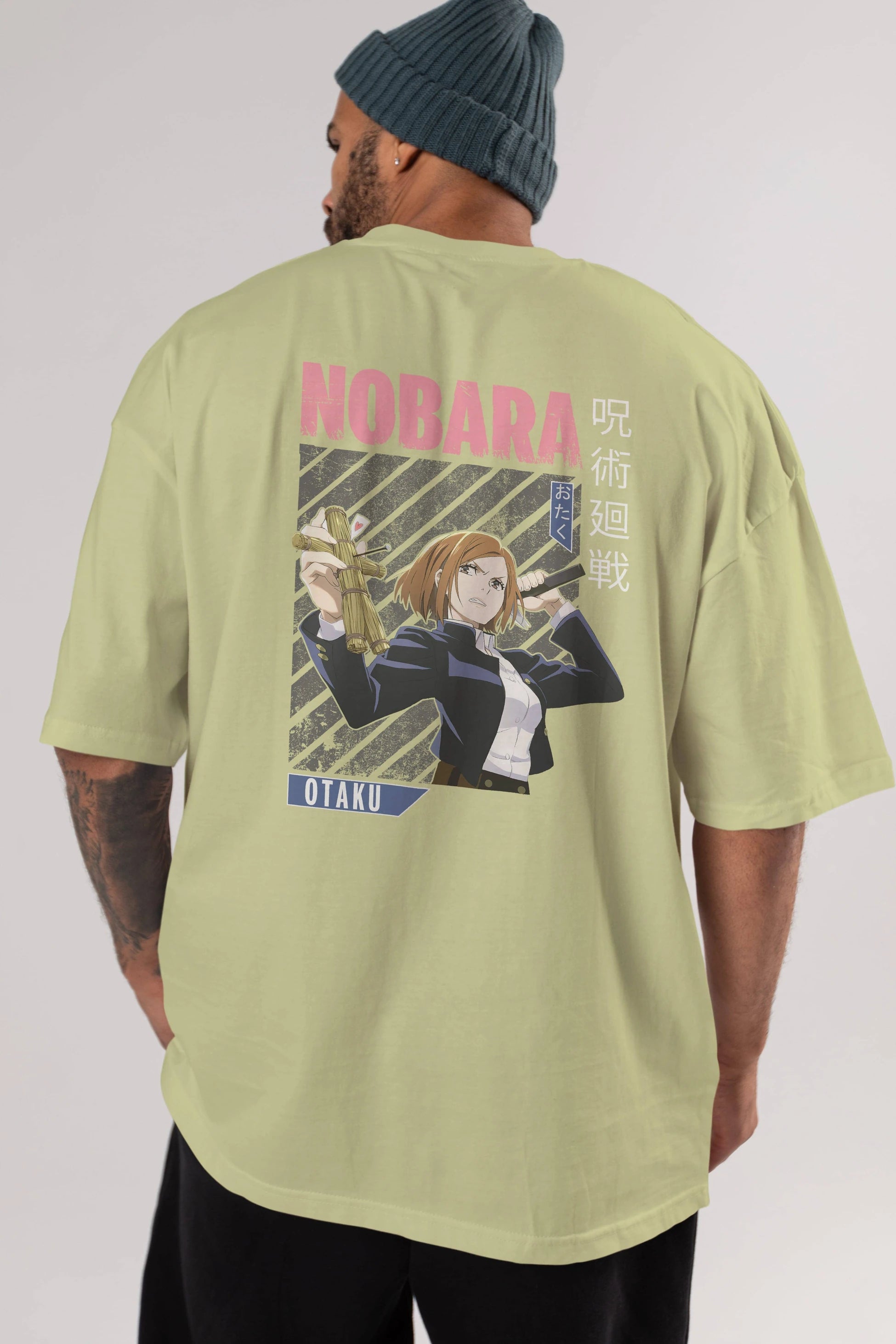 Nobara Kugisaki 6 Anime Arka Baskılı Oversize t-shirt Erkek Kadın Unisex