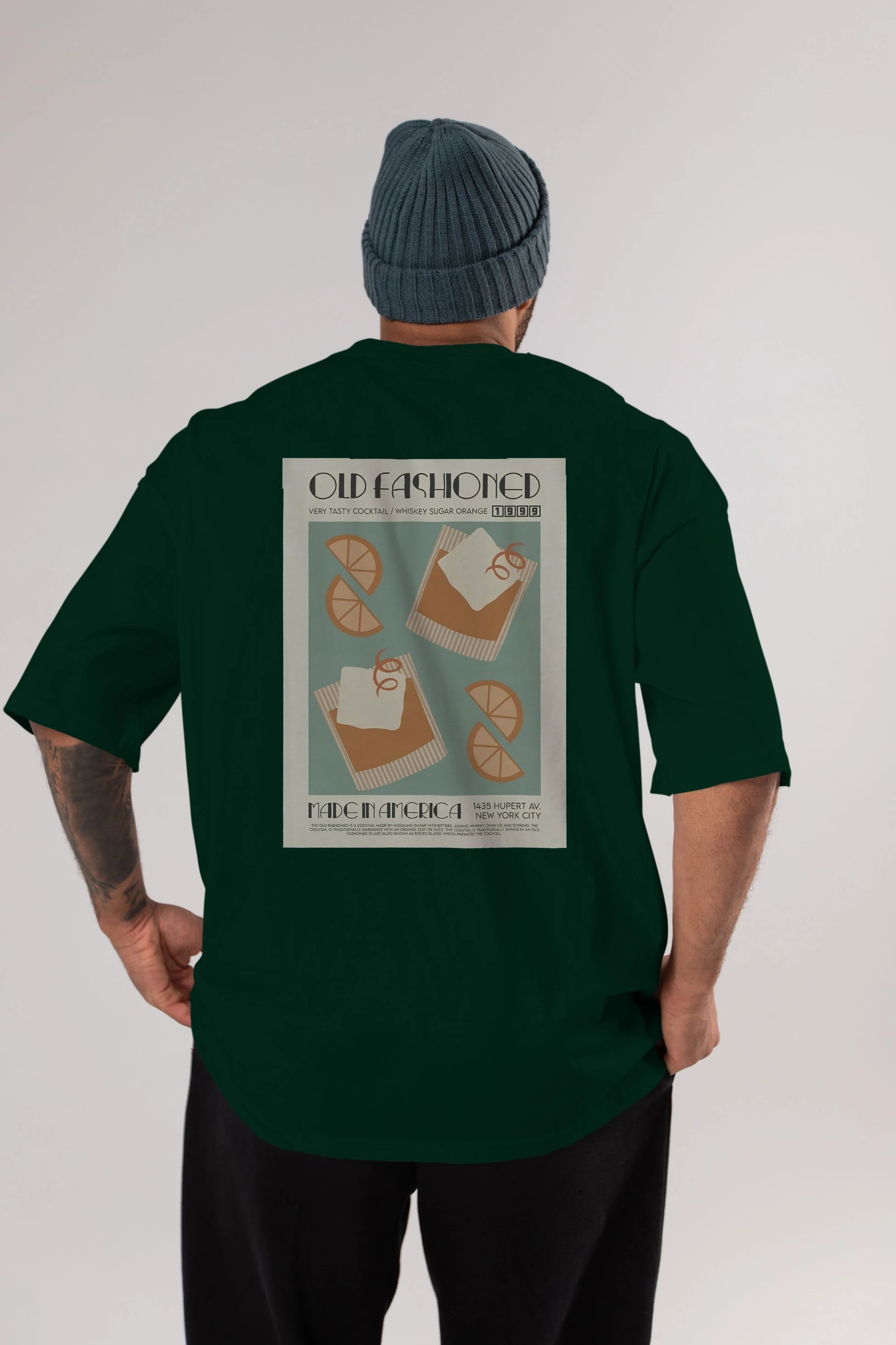 Old Fashioned 2 Arka Baskılı Oversize t-shirt Erkek Kadın Unisex %100 Pamuk Bisiklet Yaka tişort