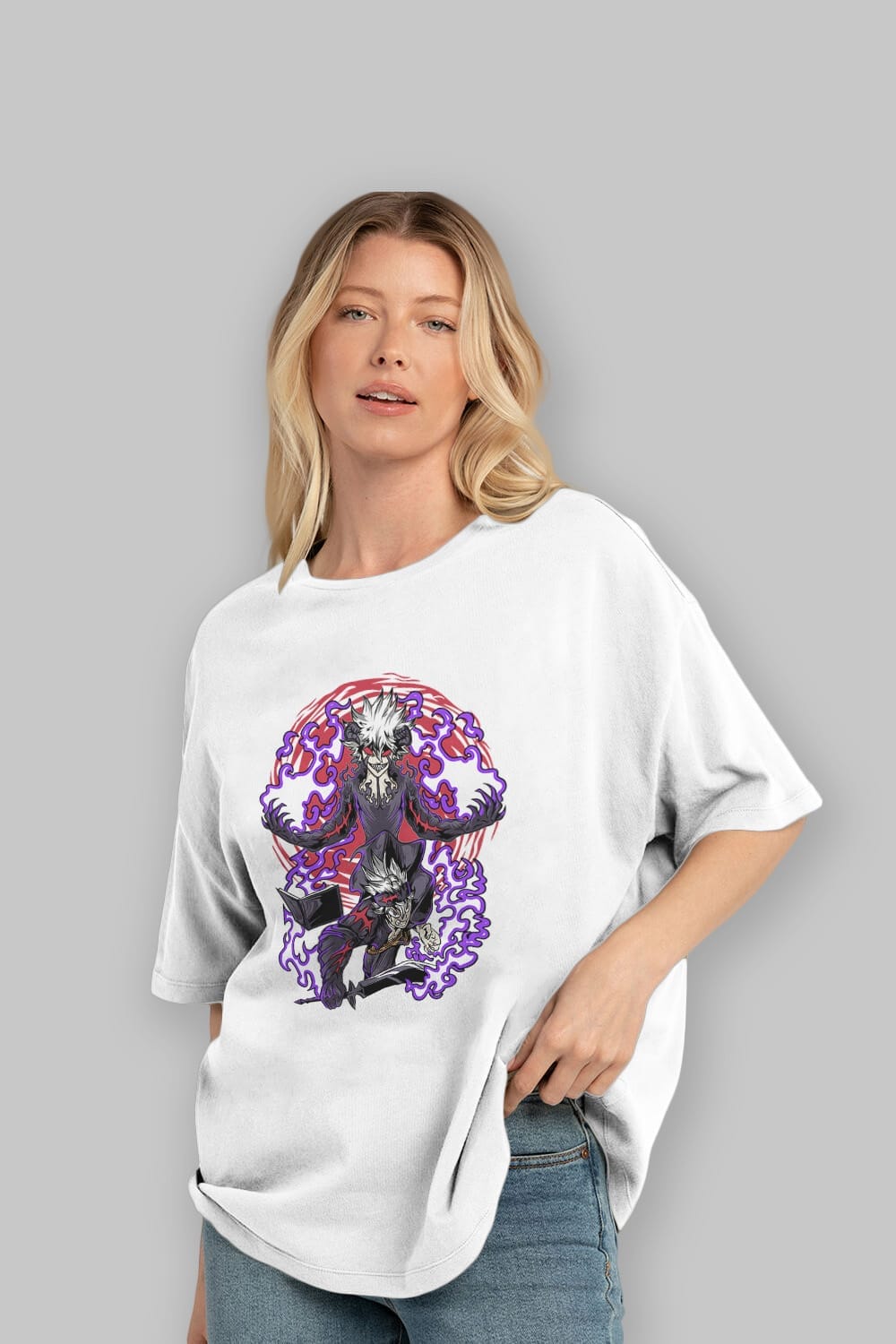 BLACK CLOVER DEVIL UNION Anime Ön Baskılı Oversize t-shirt %100 pamuk Erkek Kadın Unisex
