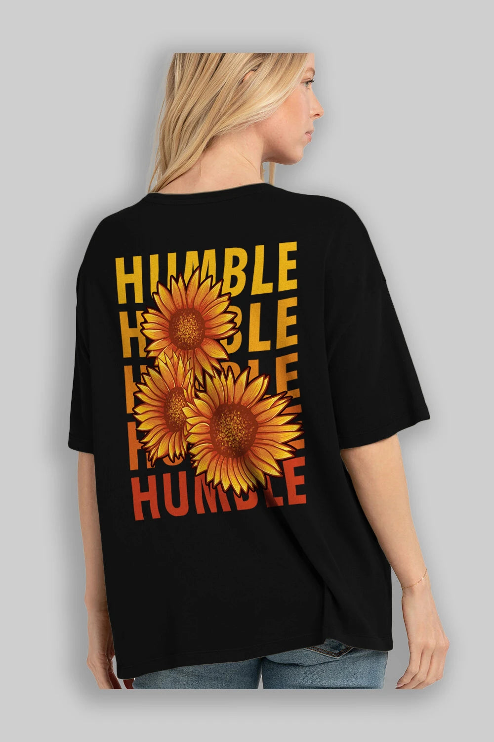 Humble 2 Arka Baskılı Oversize t-shirt Erkek Kadın Unisex