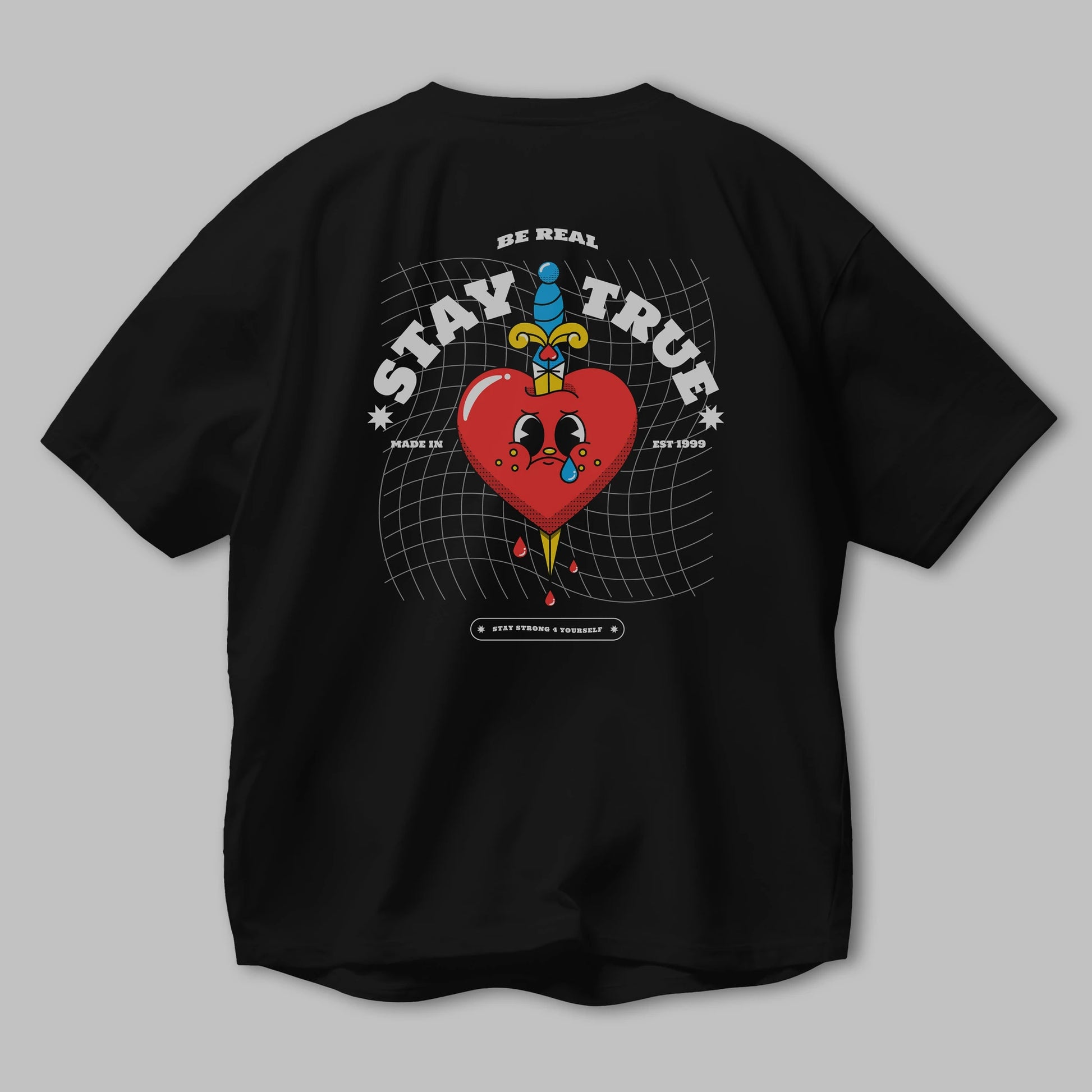 Stay True Arka Baskılı Oversize t-shirt Erkek Kadın Unisex