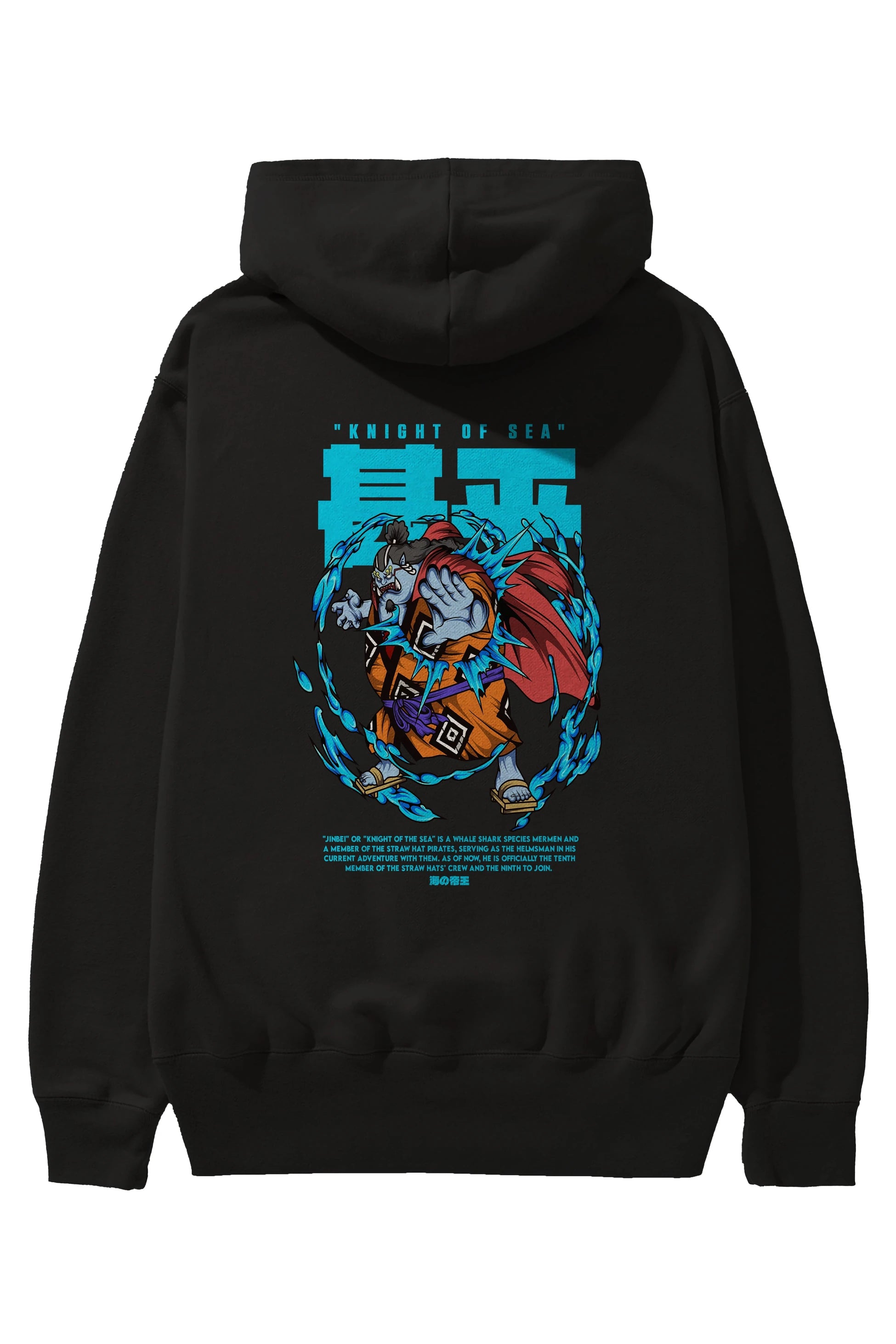 Jinbei Anime Arka Baskılı Hoodie Oversize Kapüşonlu Sweatshirt Erkek Kadın Unisex