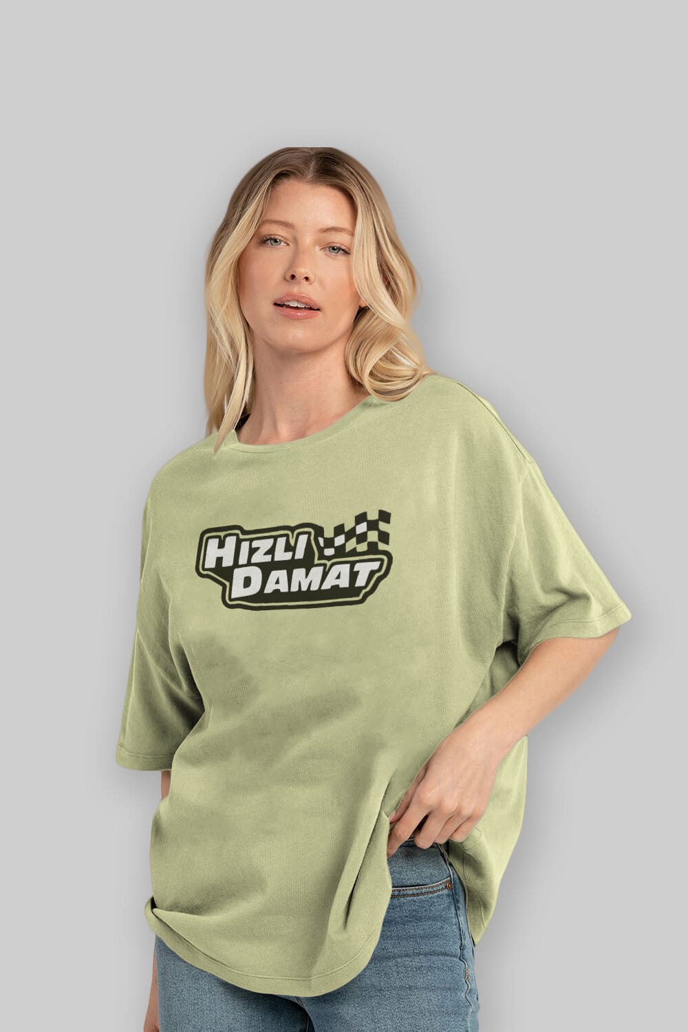 Hızlı Damat Ön Baskılı Oversize t-shirt %100 pamuk Erkek Kadın Unisex