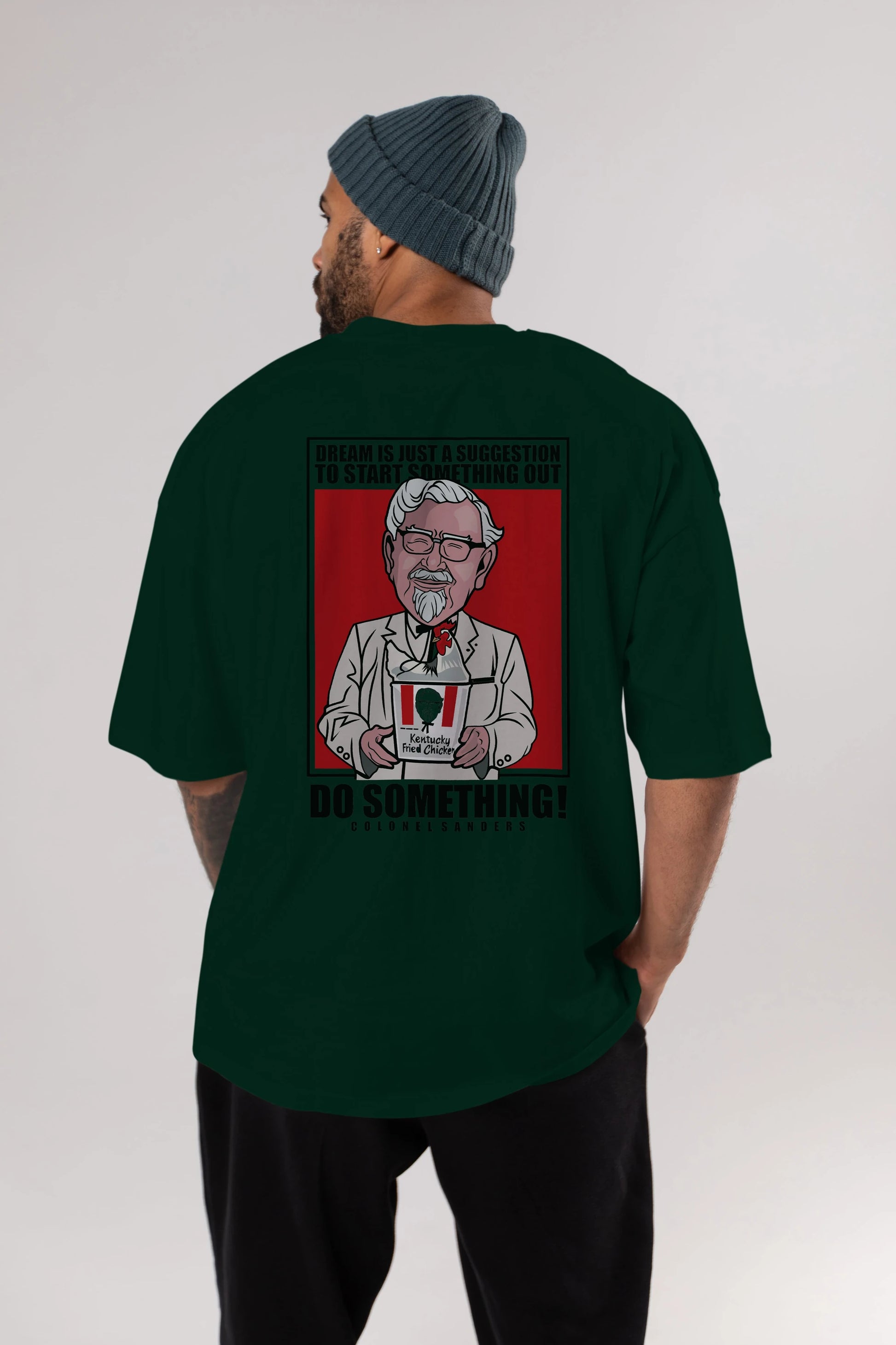 Colonel Sanders Arka Baskılı Oversize t-shirt Erkek Kadın Unisex %100 Pamuk tişort