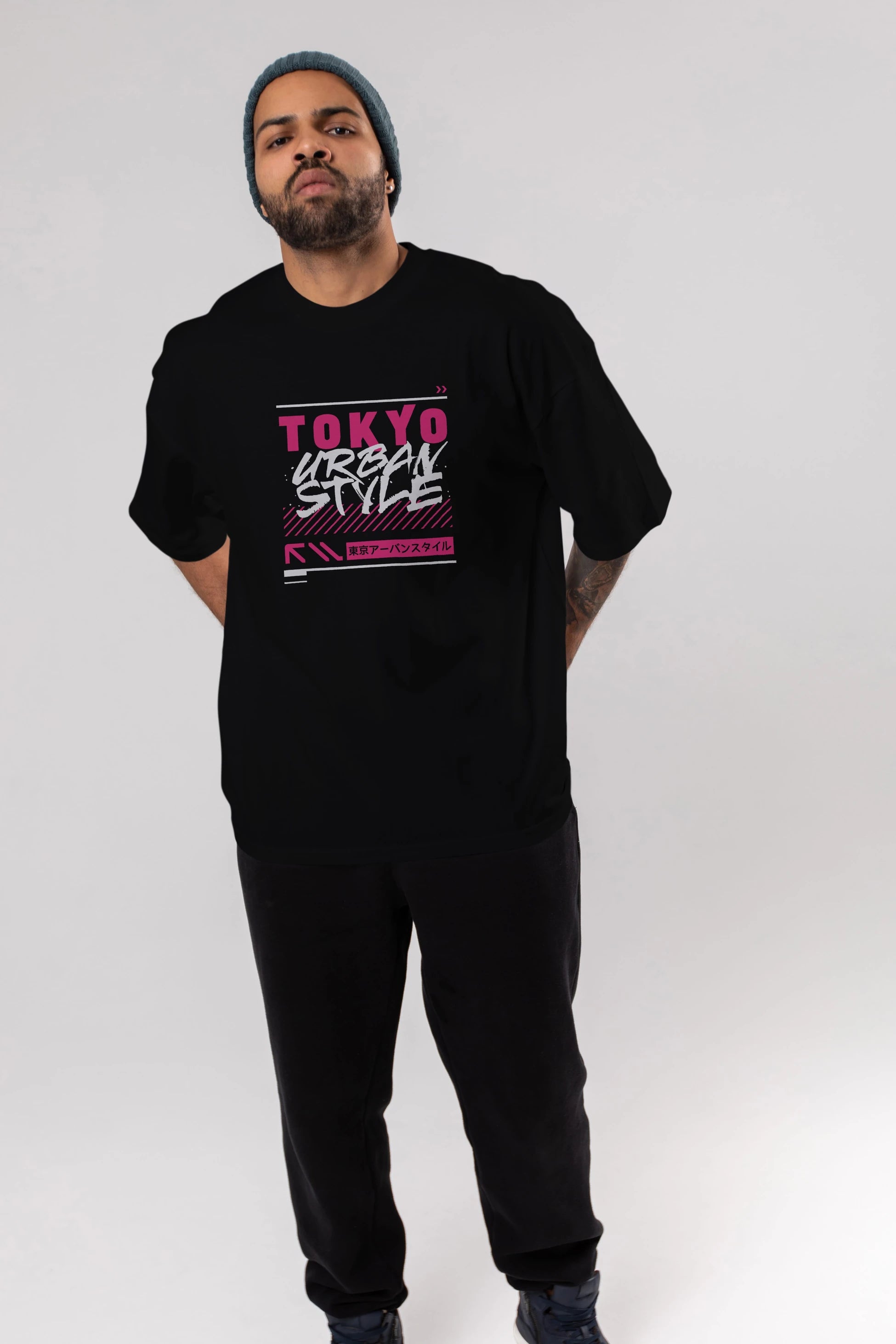 Tokyo Urban Style Ön Baskılı Oversize t-shirt Erkek Kadın Unisex