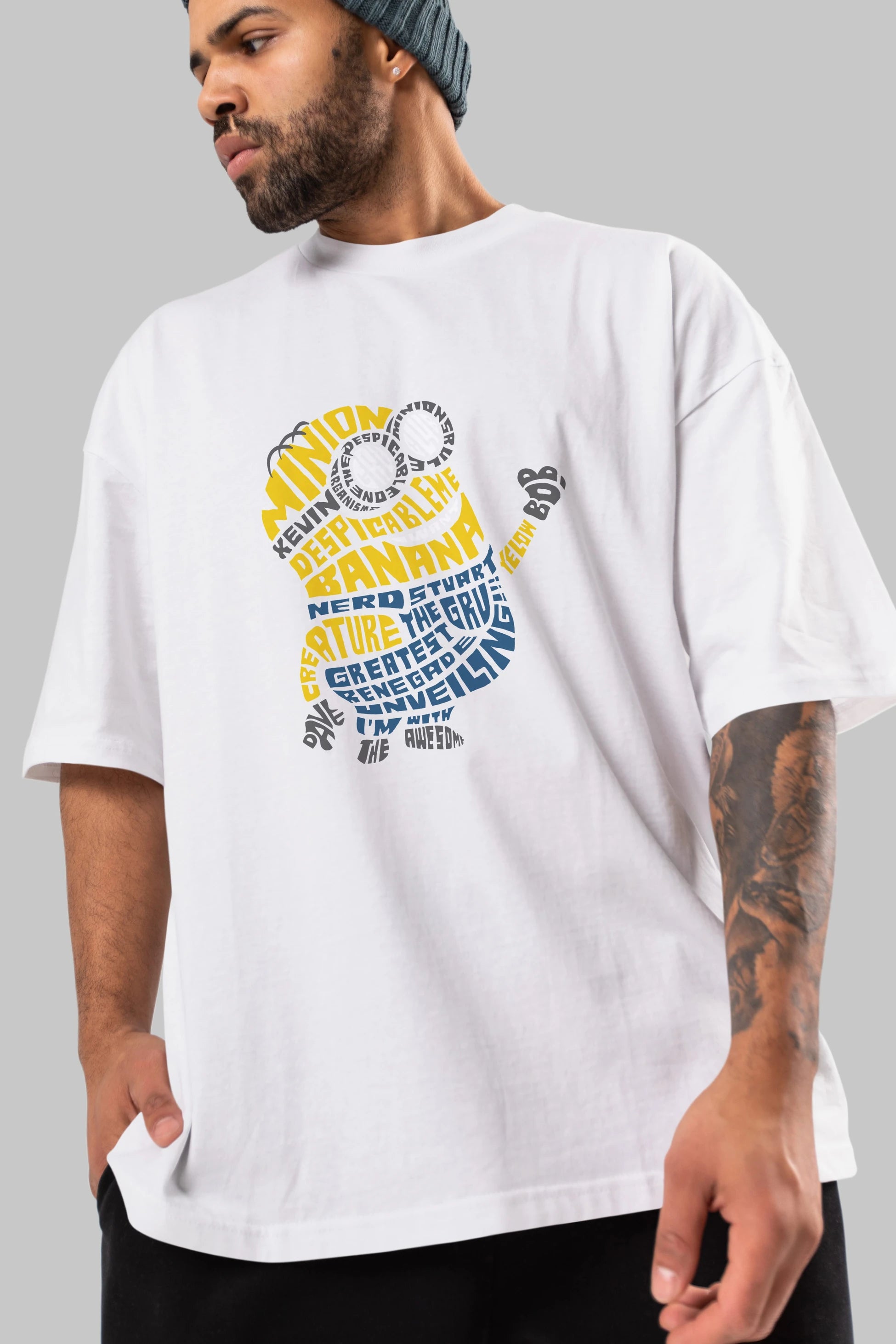 Minion Ön Baskılı Oversize t-shirt %100 pamuk Erkek Kadın Unisex