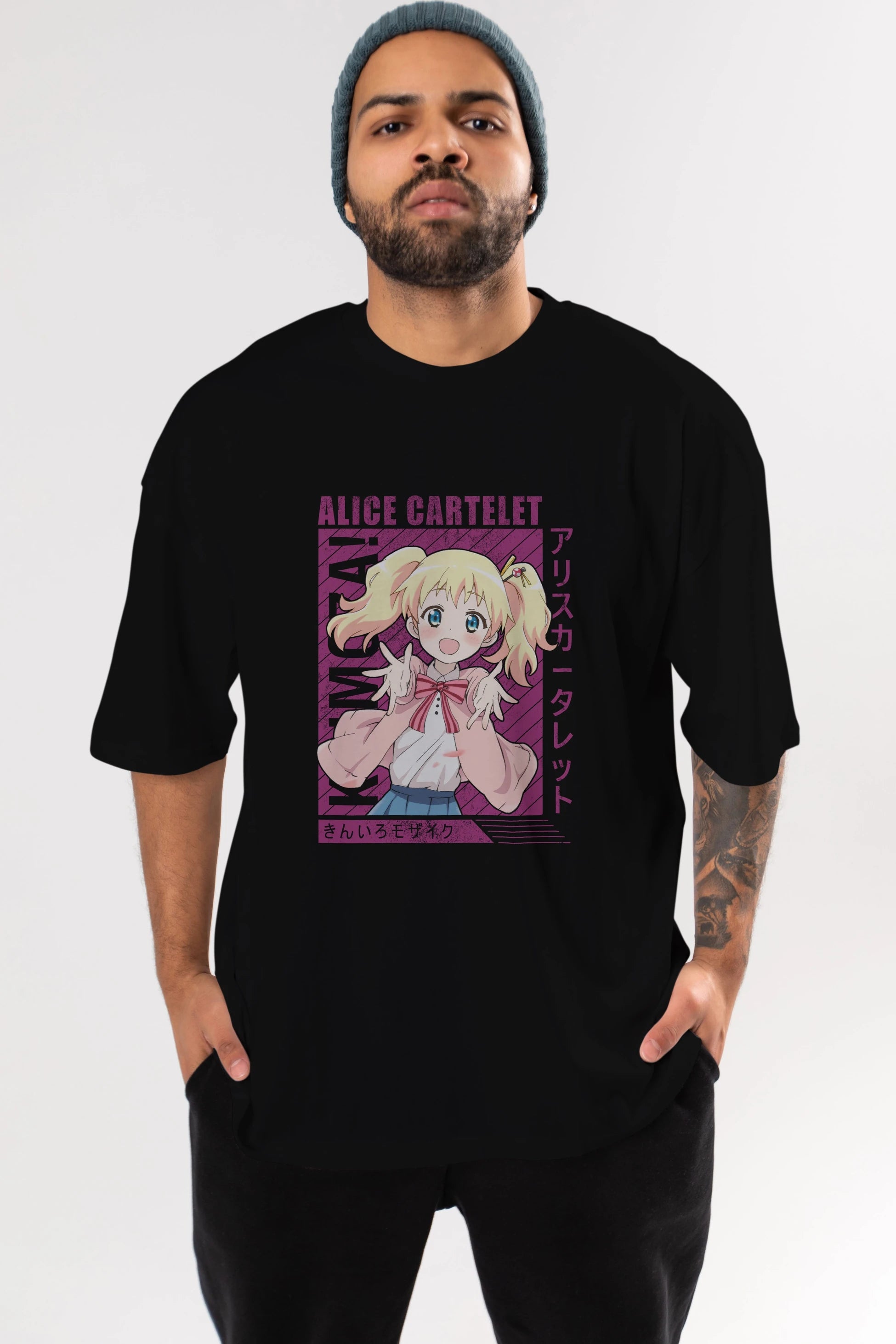 Alice Cartelet 12 Anime Ön Baskılı Oversize t-shirt %100 pamuk Erkek Kadın Unisex