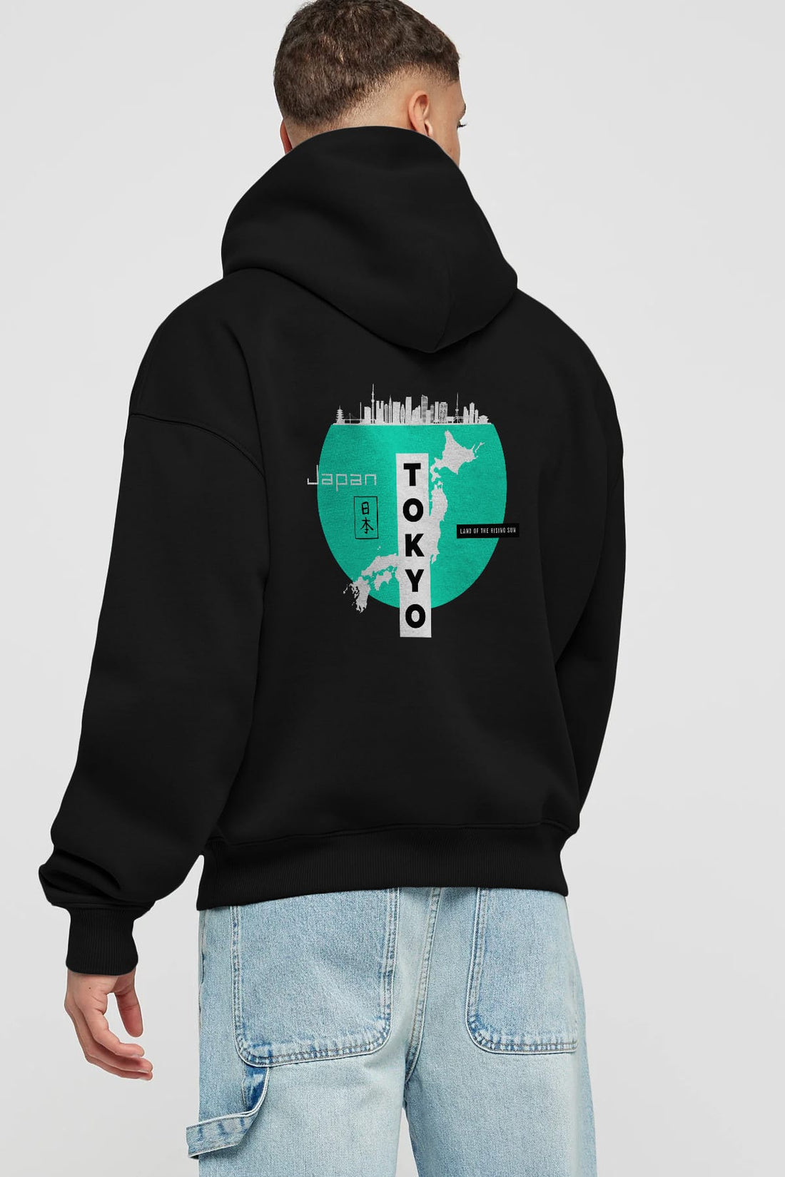 Japan Tokyo Arka Baskılı Oversize Hoodie Kapüşonlu Sweatshirt Erkek Kadın Unisex