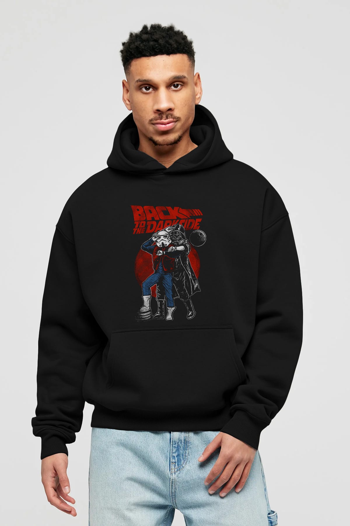 Back To The Darkside Ön Baskılı Hoodie Oversize Kapüşonlu Sweatshirt Erkek Kadın Unisex