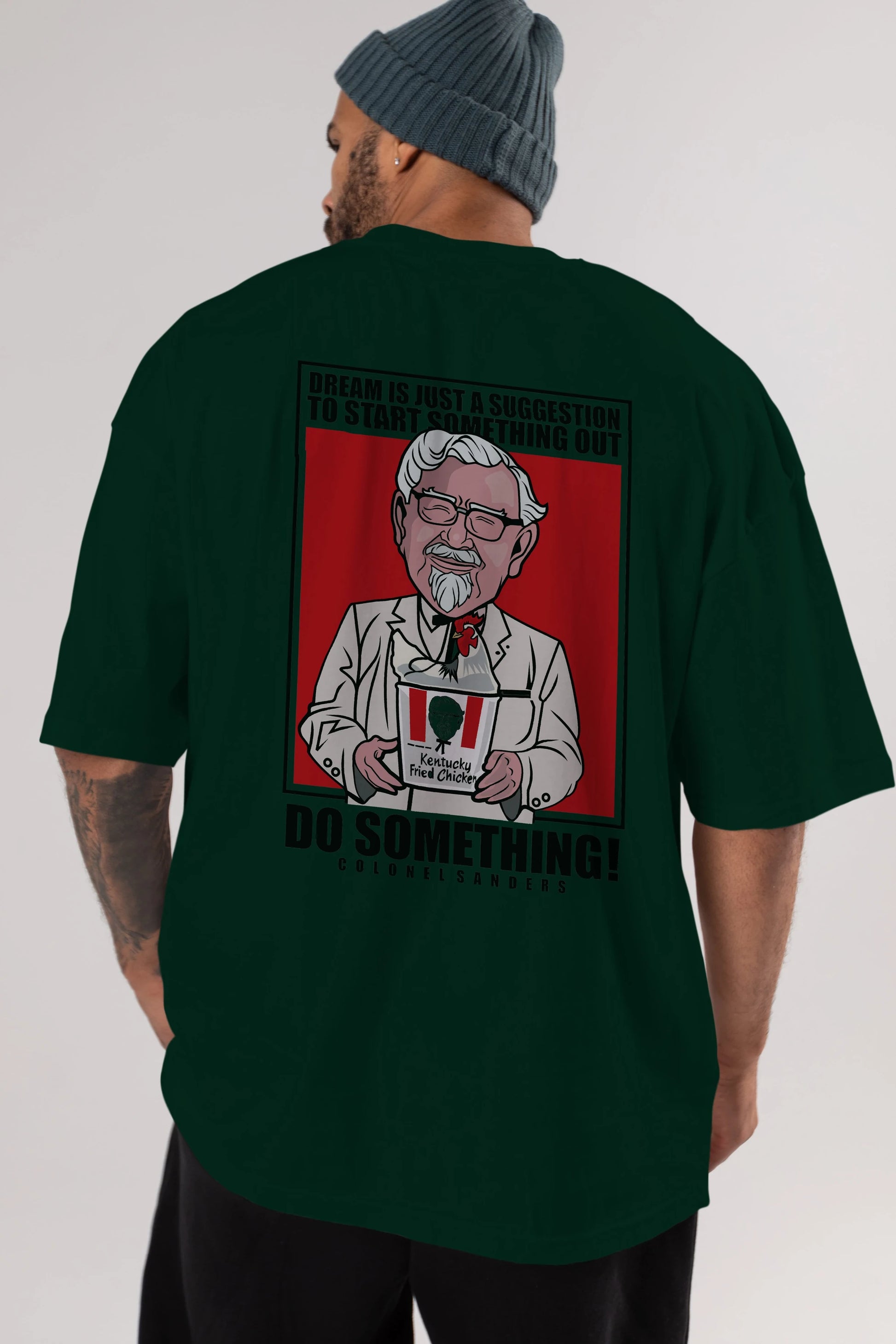 Colonel Sanders Arka Baskılı Oversize t-shirt Erkek Kadın Unisex %100 Pamuk tişort