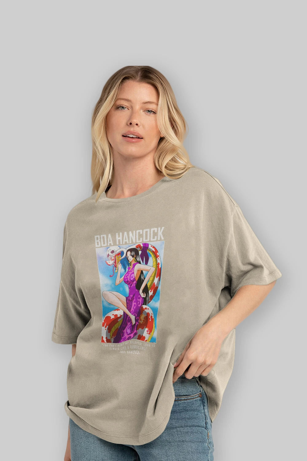 Boa Hancock Anime Ön Baskılı Oversize t-shirt Erkek Kadın Unisex