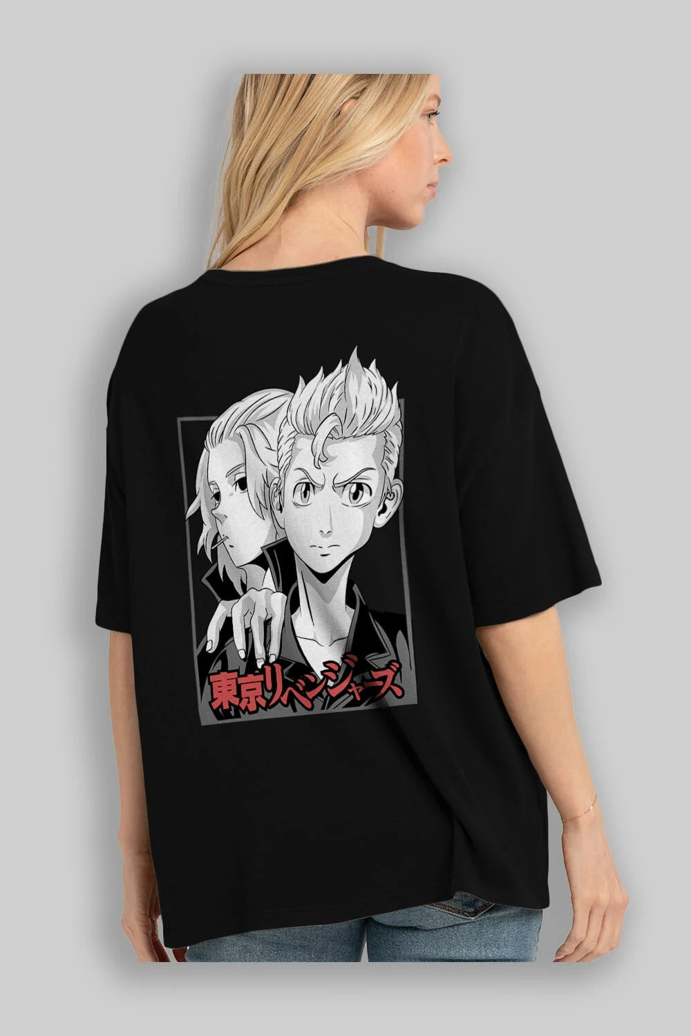 TOKYO REVENGERS Anime Arka Baskılı Oversize t-shirt Erkek Kadın Unisex