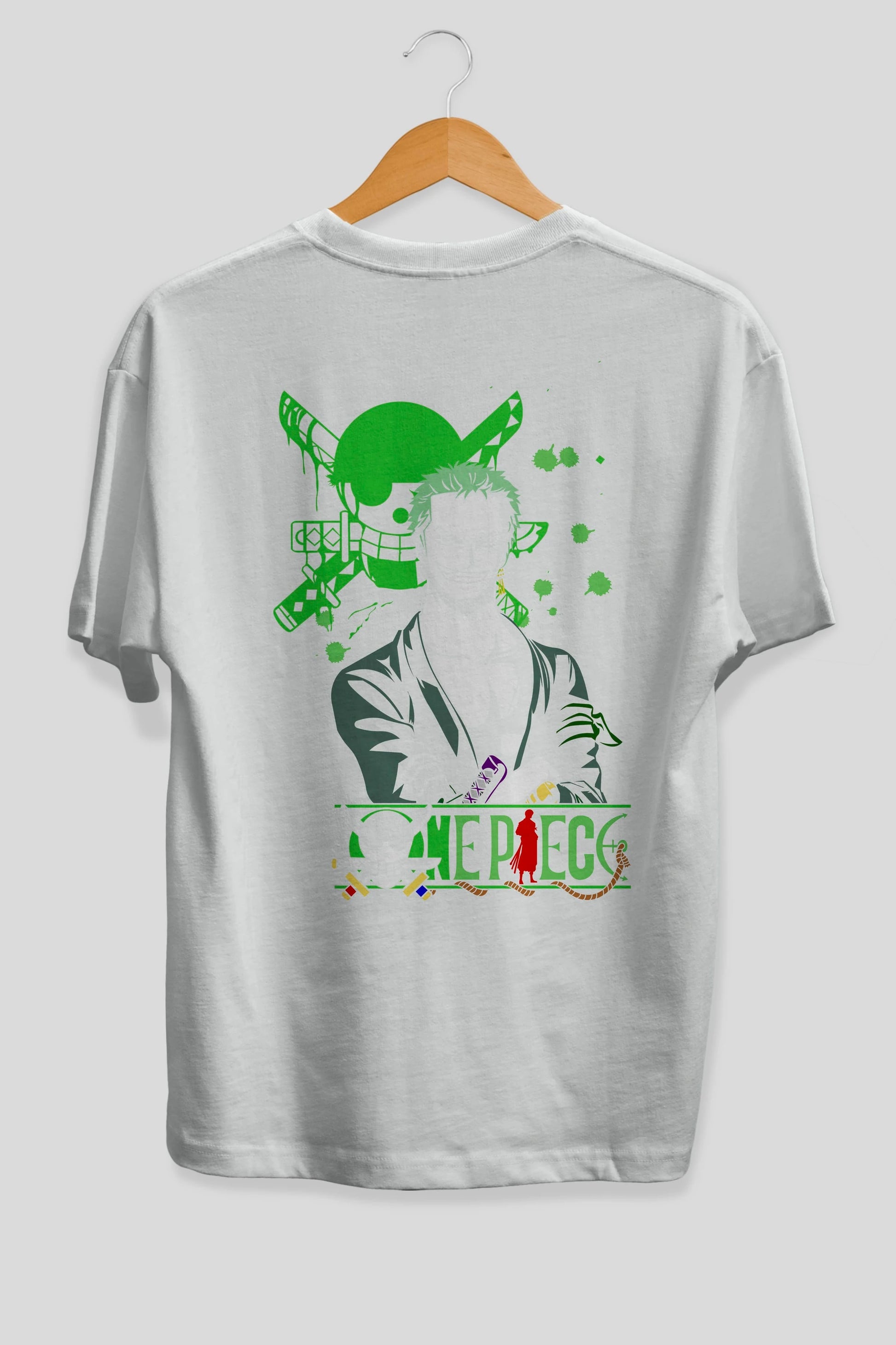 Roronoa Zoro 2 Anime Arka Baskılı Oversize t-shirt Erkek Kadın Unisex %100 pamuk tişort