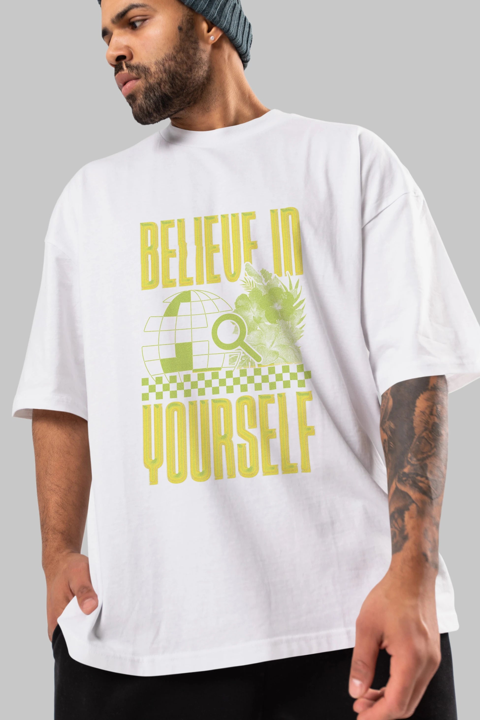 Believe in yourself Ön Baskılı Oversize t-shirt Erkek Kadın Unisex