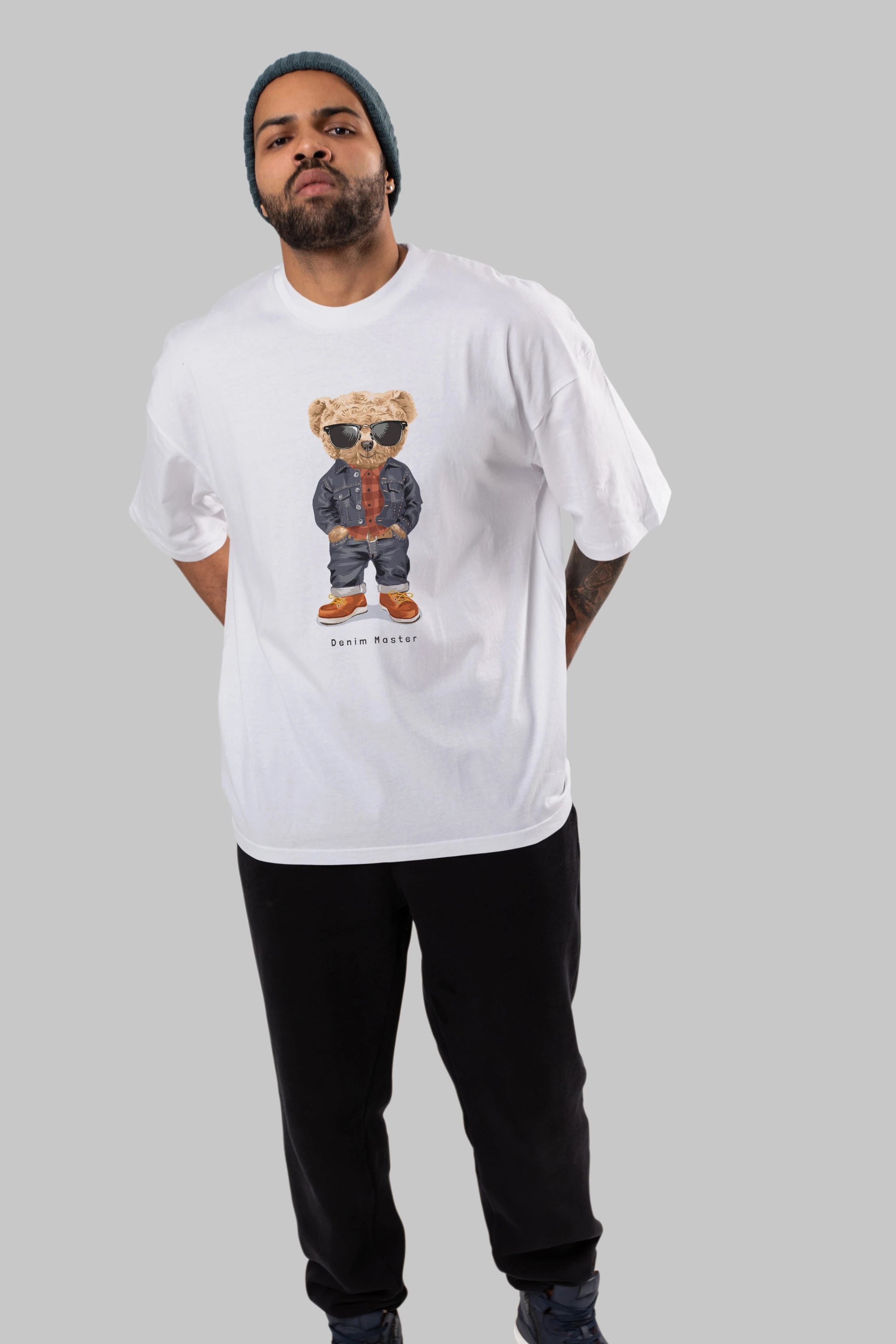 Teddy Bear Tarz Ön Baskılı Oversize t-shirt Erkek Kadın Unisex %100 Pamuk