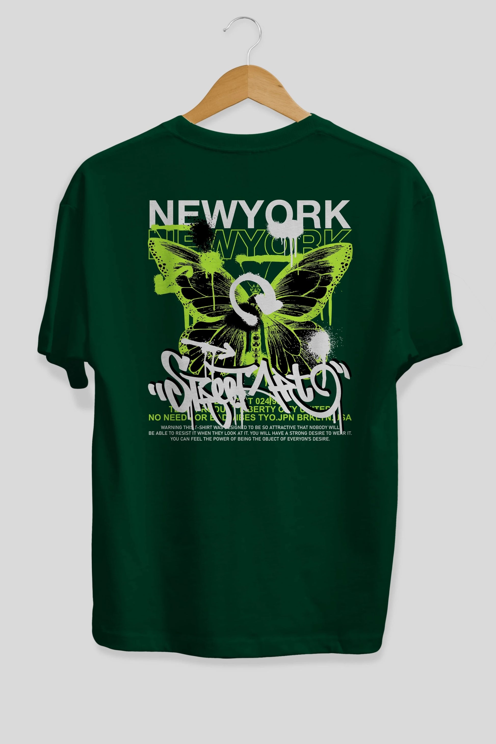 New York Street Style Arka Baskılı Oversize t-shirt Erkek Kadın Unisex
